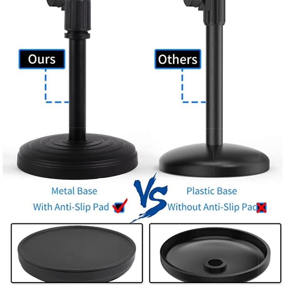 Soporte de Micrófono de Escritorio Poocar Ajustable Metal Azul