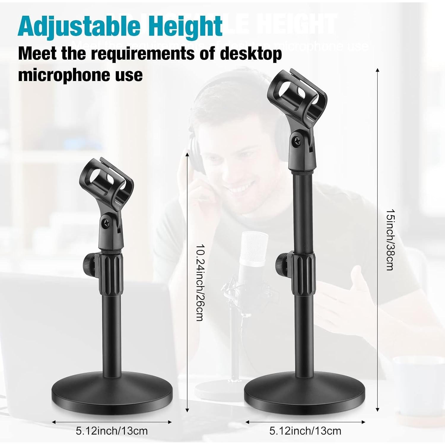 Soporte de Micrófono de Escritorio Hoteam - 2 Pcs Ajustable