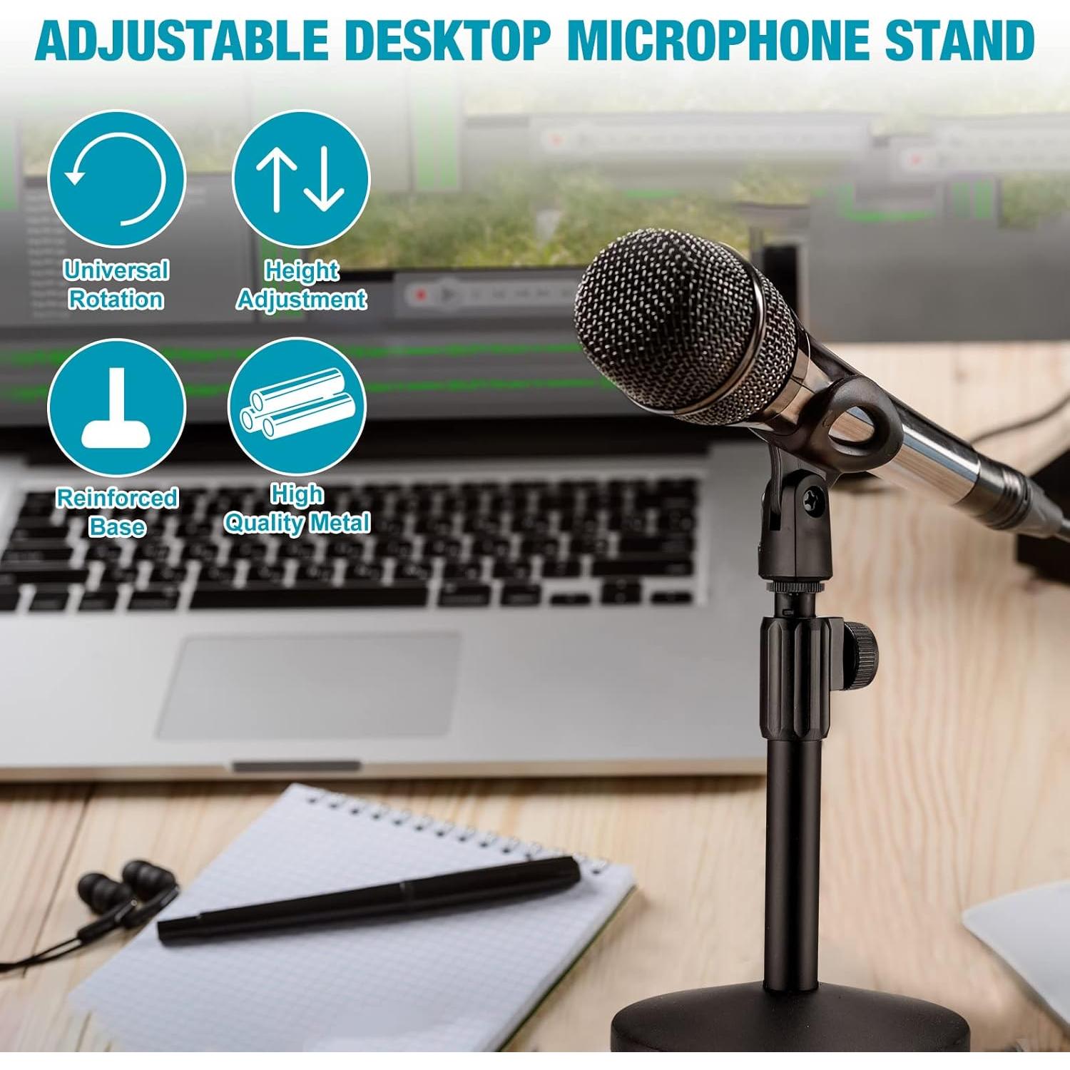 Soporte de Micrófono de Escritorio Hoteam - 2 Pcs Ajustable