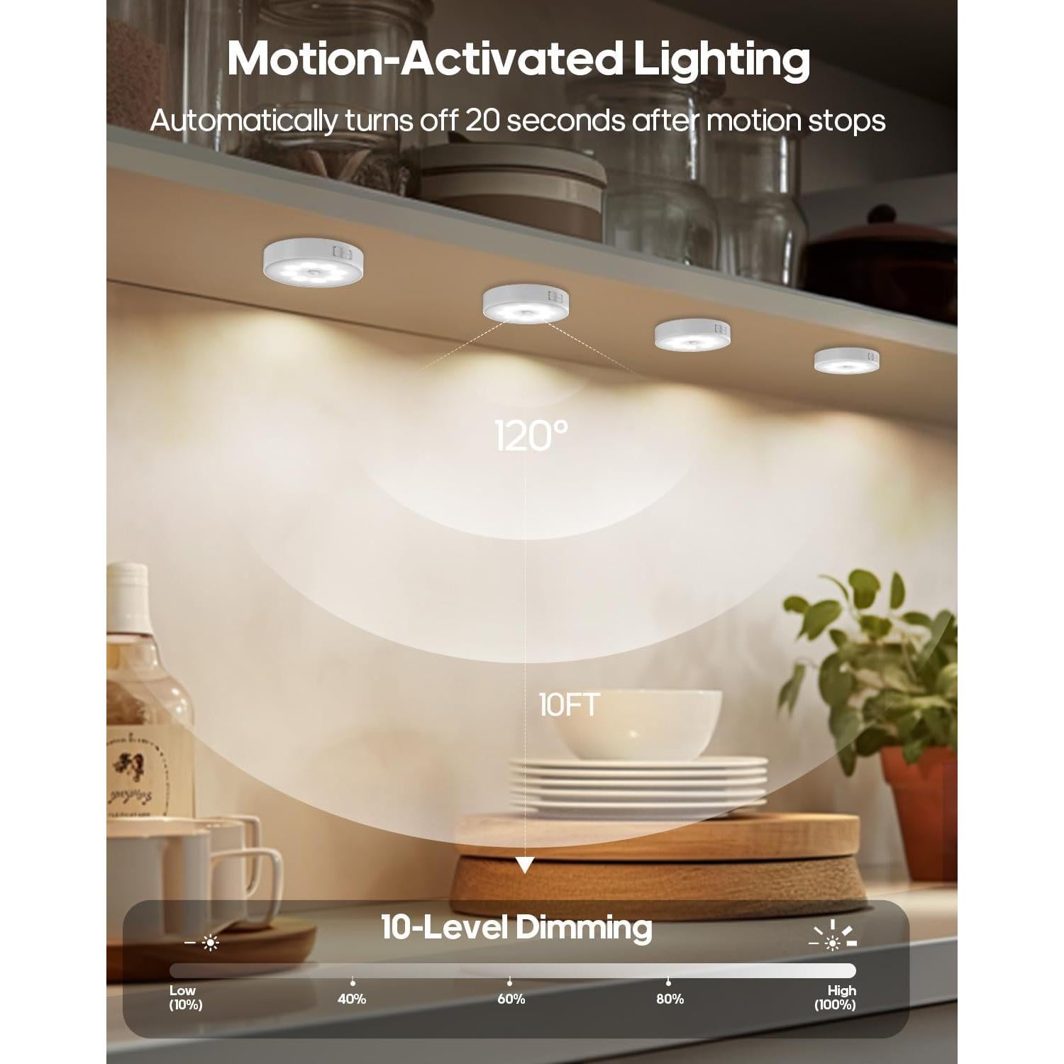 Luces LED RGB Goodea 6 Pack con control remoto y sensor