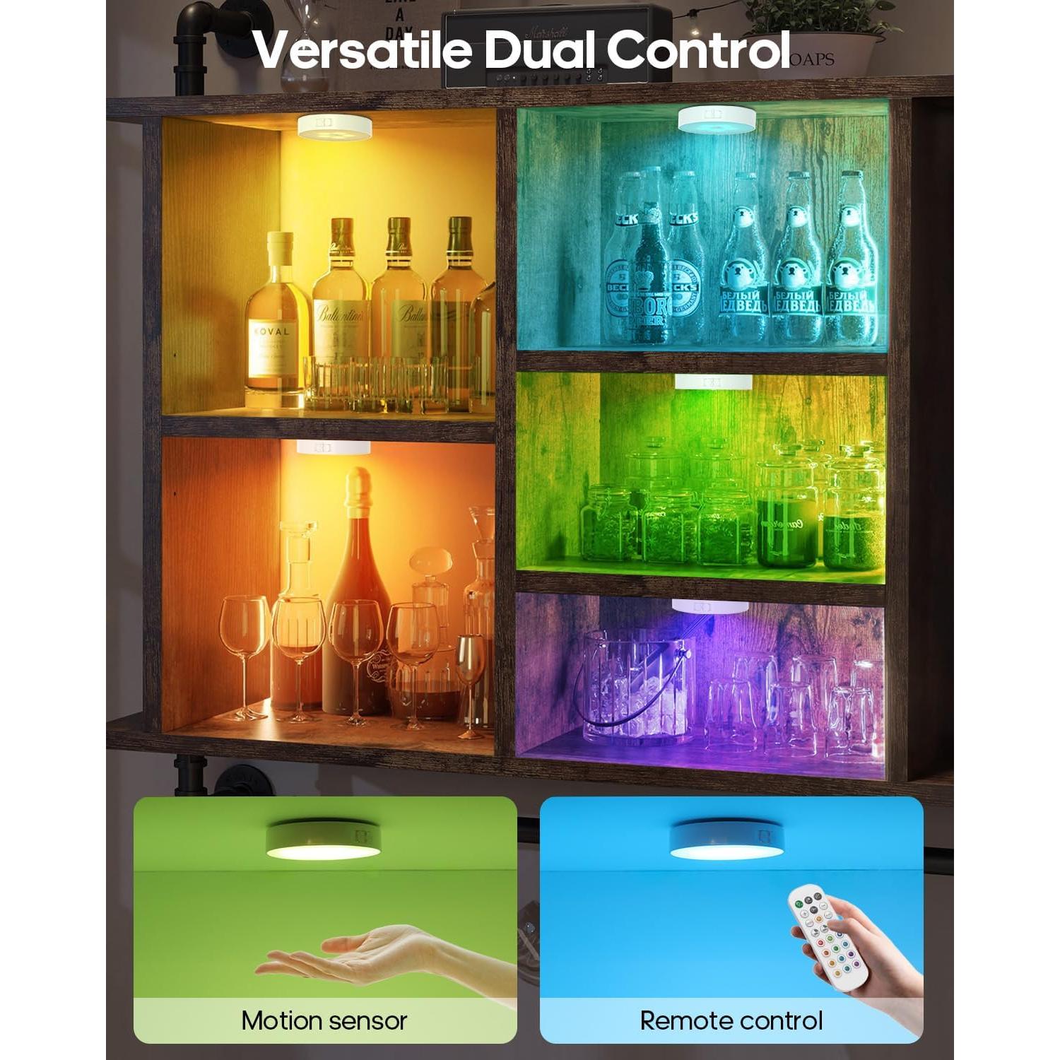 Luces LED RGB Goodea 6 Pack con control remoto y sensor