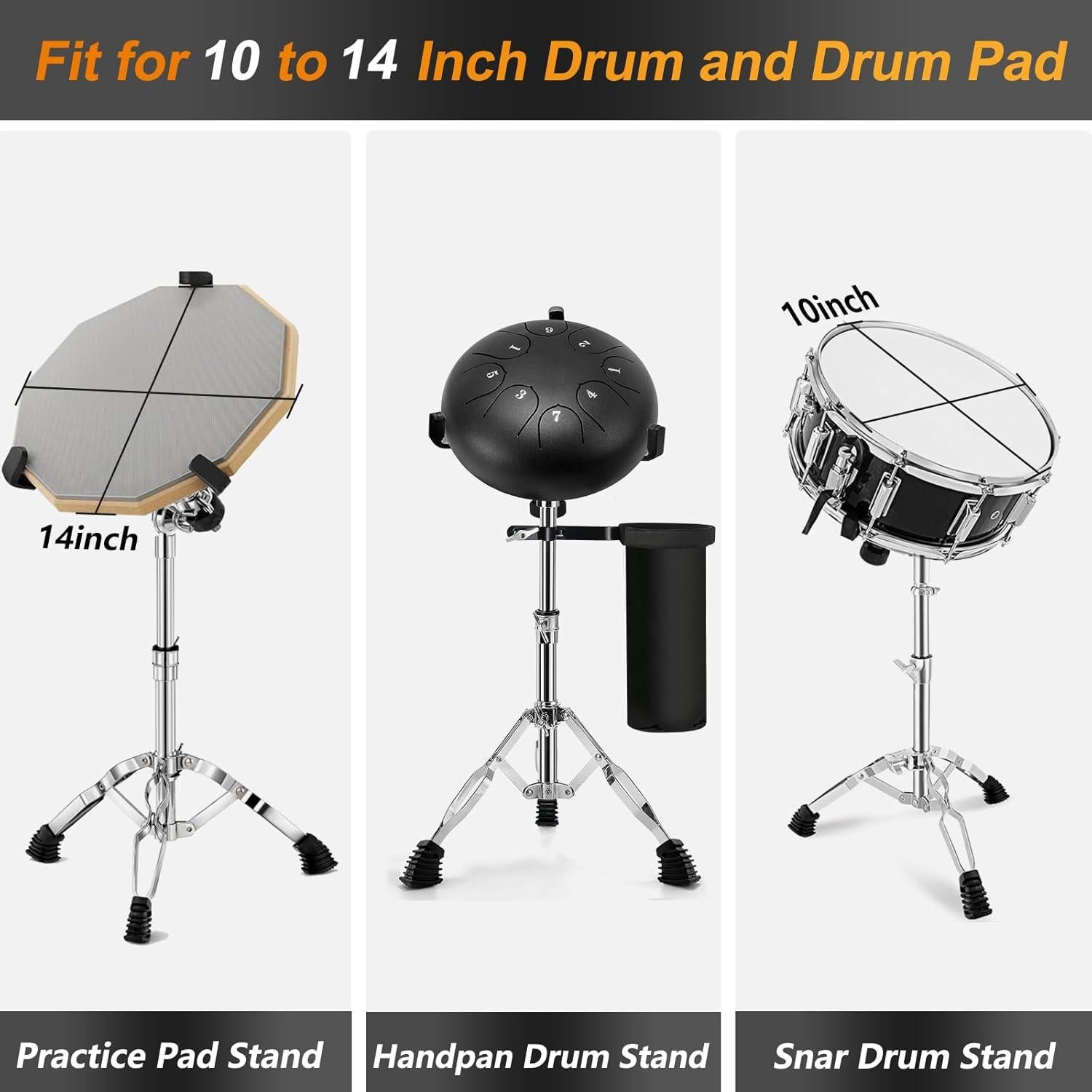 Soporte para tambor AZEAM ajustable 36.8-58.4 cm con baquetas