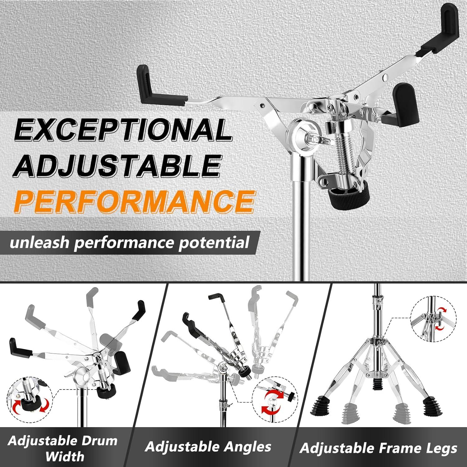 Soporte para tambor AZEAM ajustable 36.8-58.4 cm con baquetas