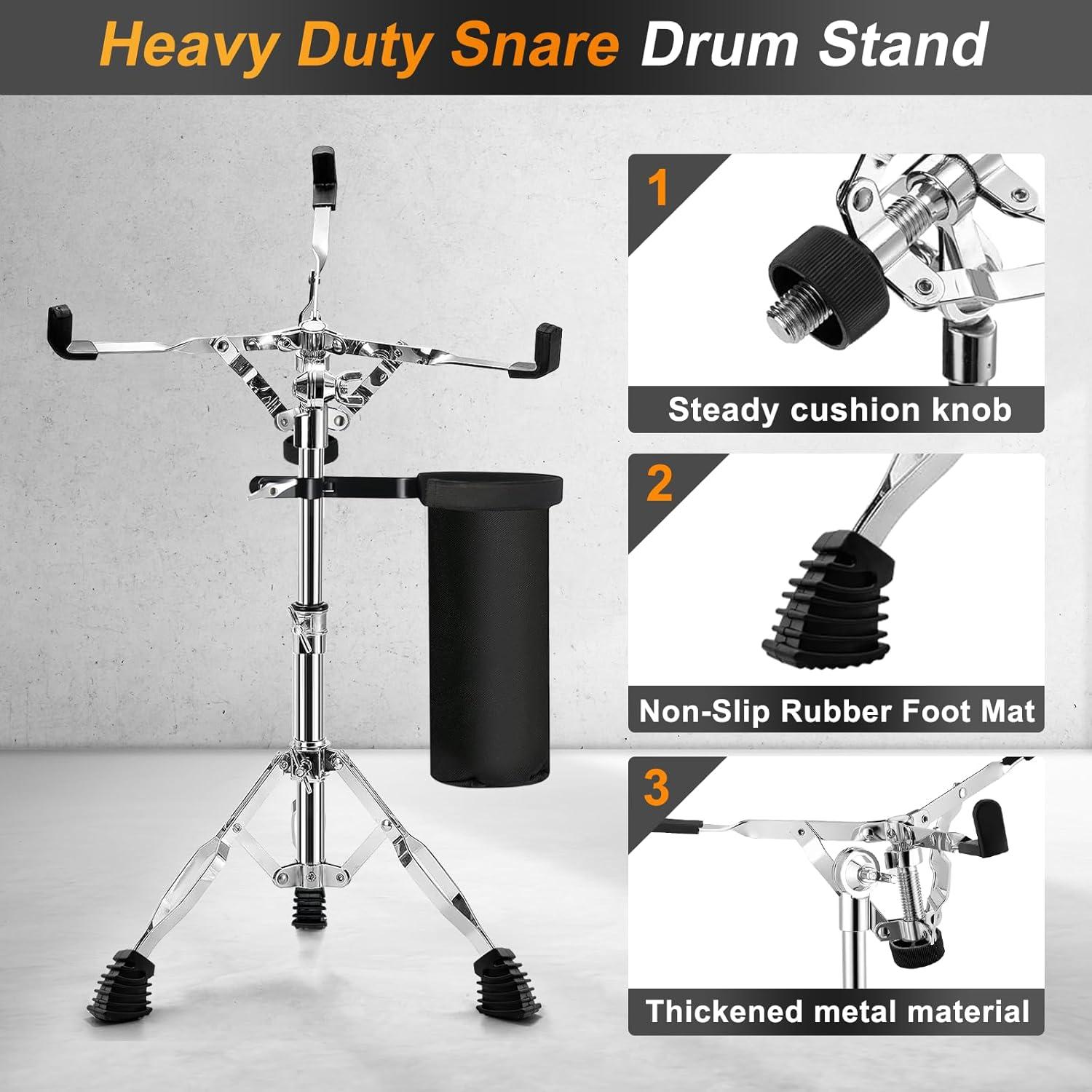 Soporte para tambor AZEAM ajustable 36.8-58.4 cm con baquetas