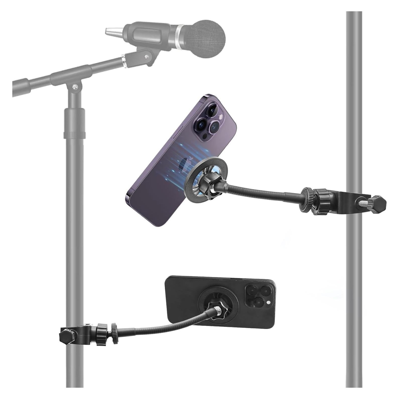 Soporte para Teléfono con Micrófono Magnético Gooseneck Ajustable