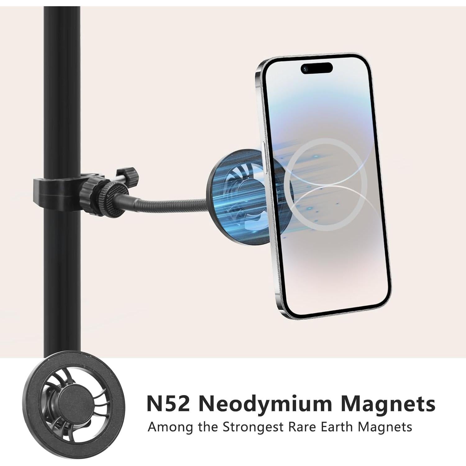 Soporte para Teléfono con Micrófono Magnético Gooseneck Ajustable