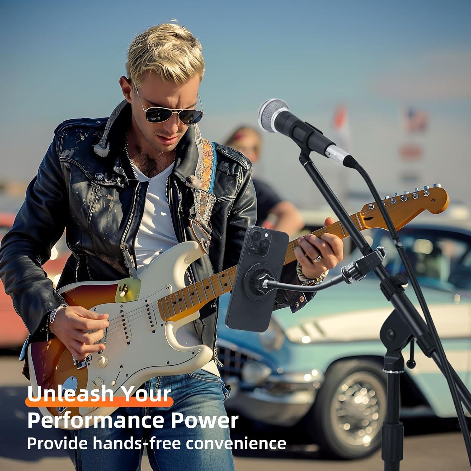 Soporte para Teléfono con Micrófono Magnético Gooseneck Ajustable