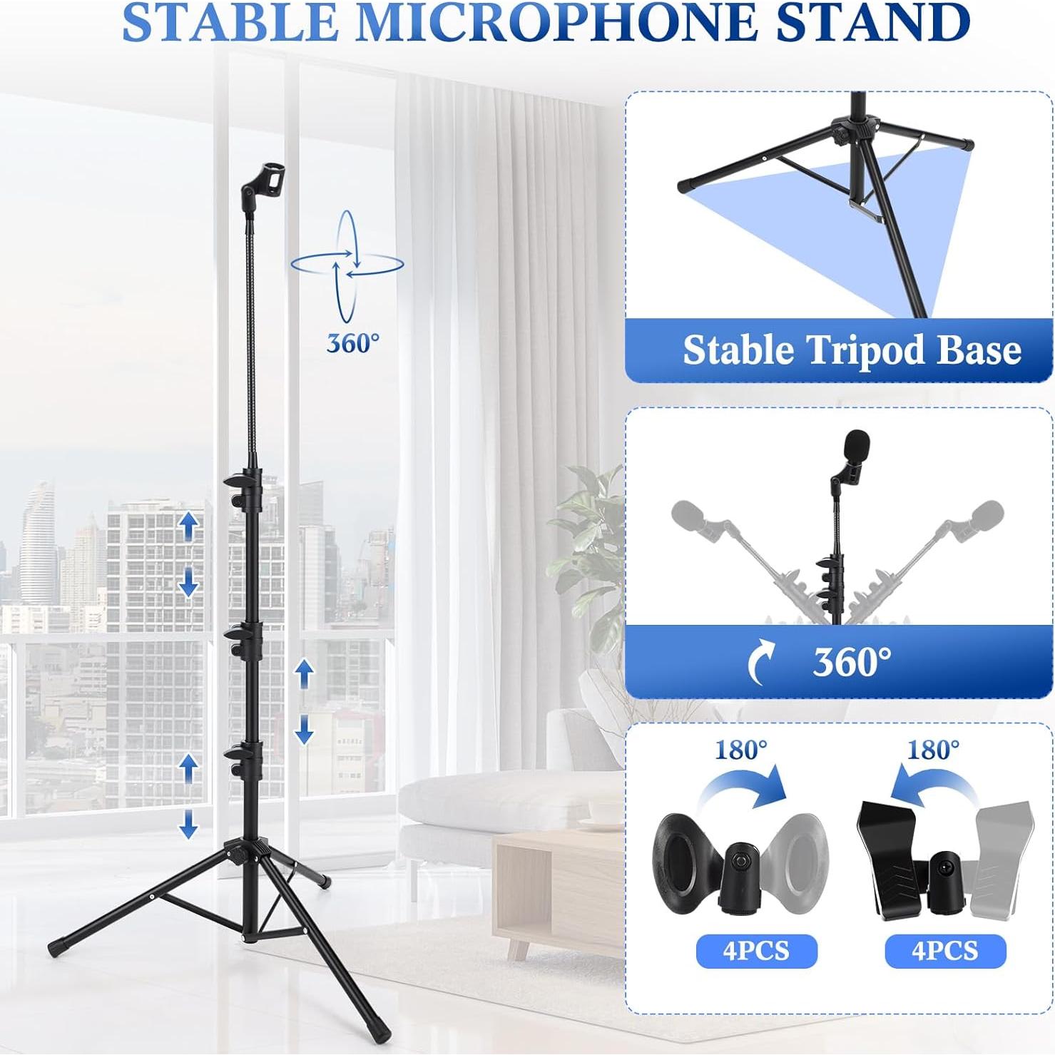 Soporte de Micrófono Trípode Ajustable 4 Pcs HAT-Relaxweex