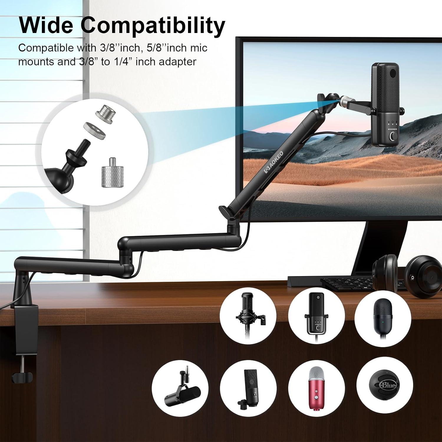 Brazo de Micrófono Aokeo AK-55i Ajustable para Escritorio
