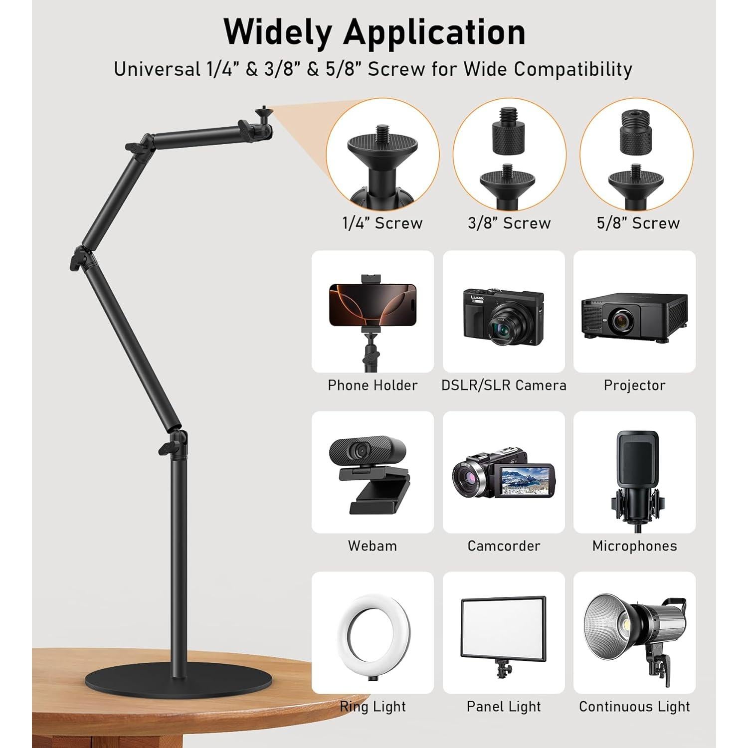 Soporte de Escritorio Redondo Aluminio Flexible Tinpops 10kg