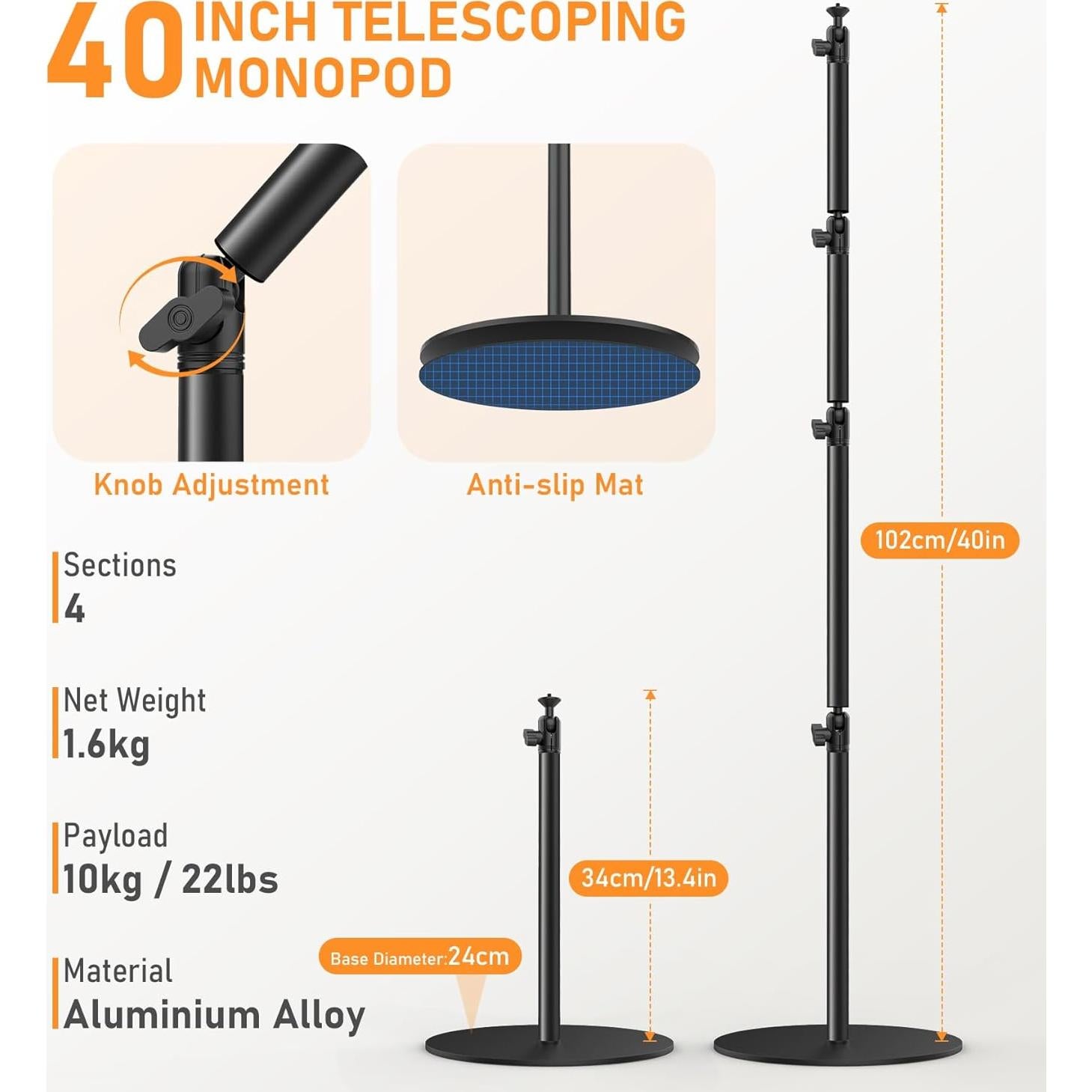 Soporte de Escritorio Redondo Aluminio Flexible Tinpops 10kg