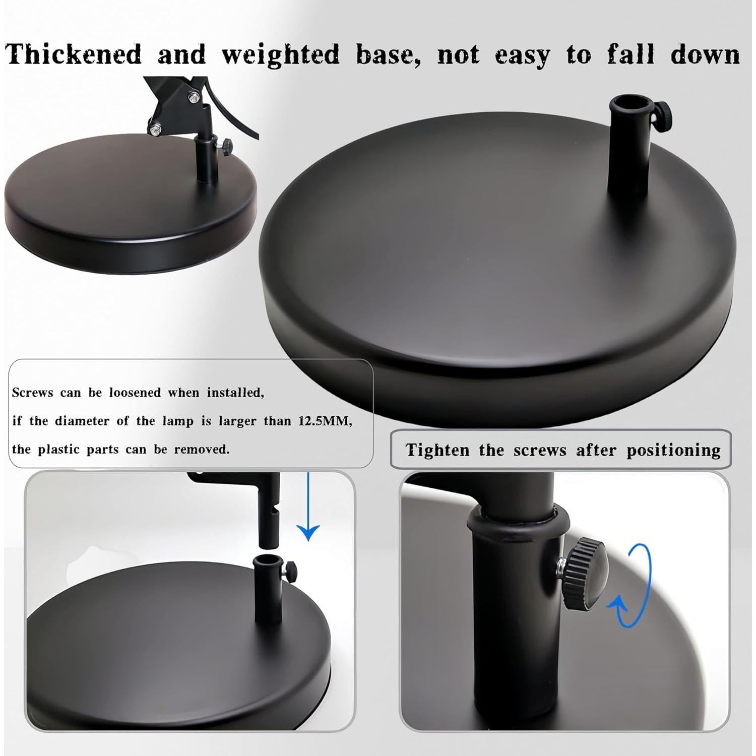 Base de Lámpara de Escritorio BreSii Redonda 19.05 cm Negra