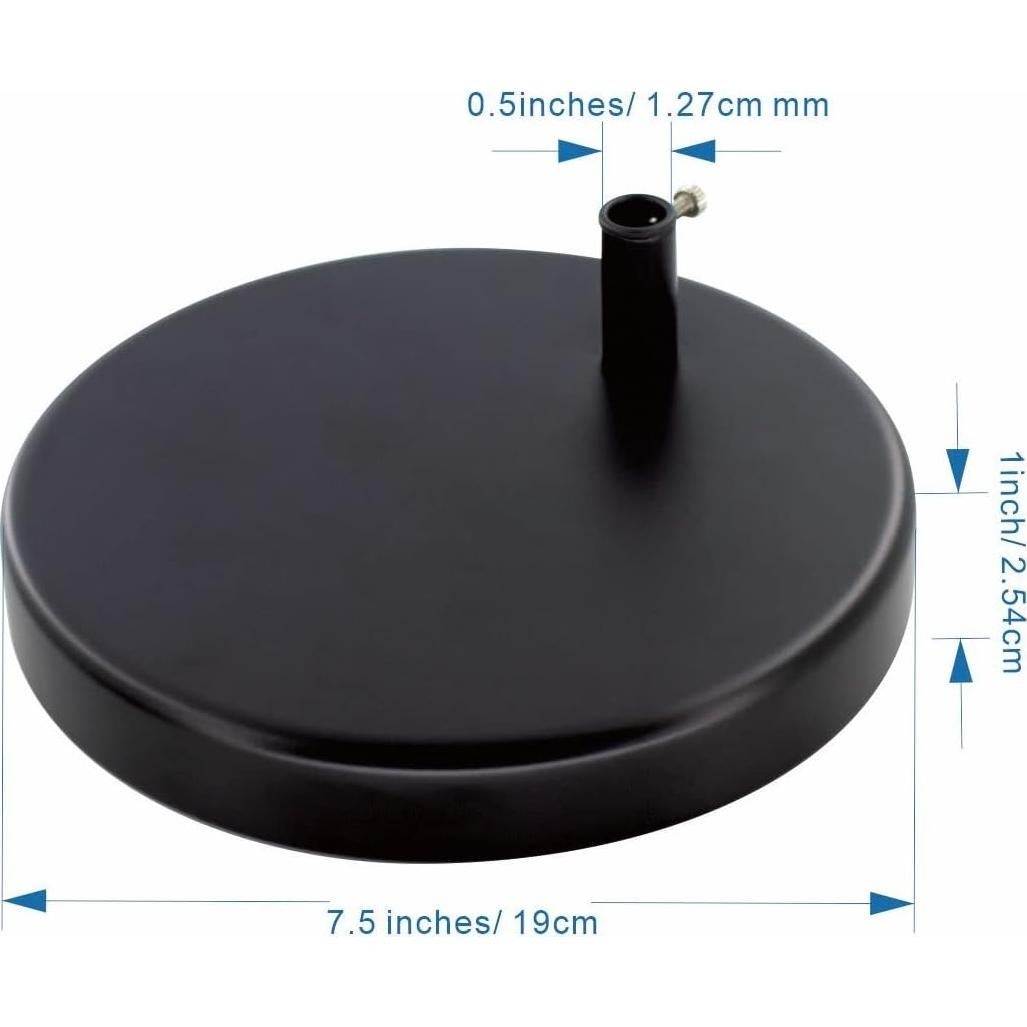 Base de Lámpara de Escritorio BreSii Redonda 19.05 cm Negra