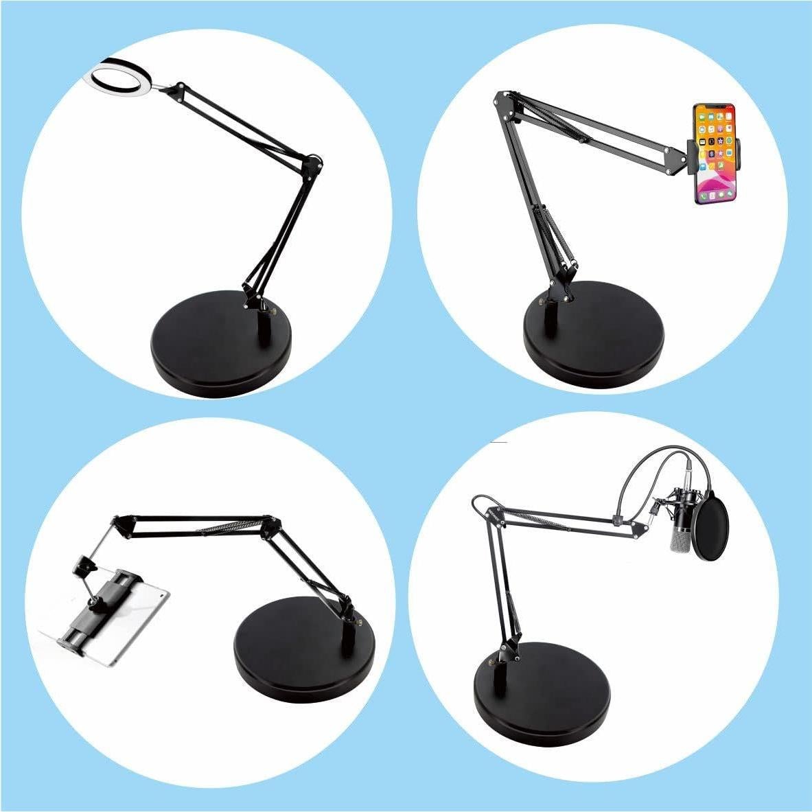 Base de Lámpara de Escritorio BreSii Redonda 19.05 cm Negra