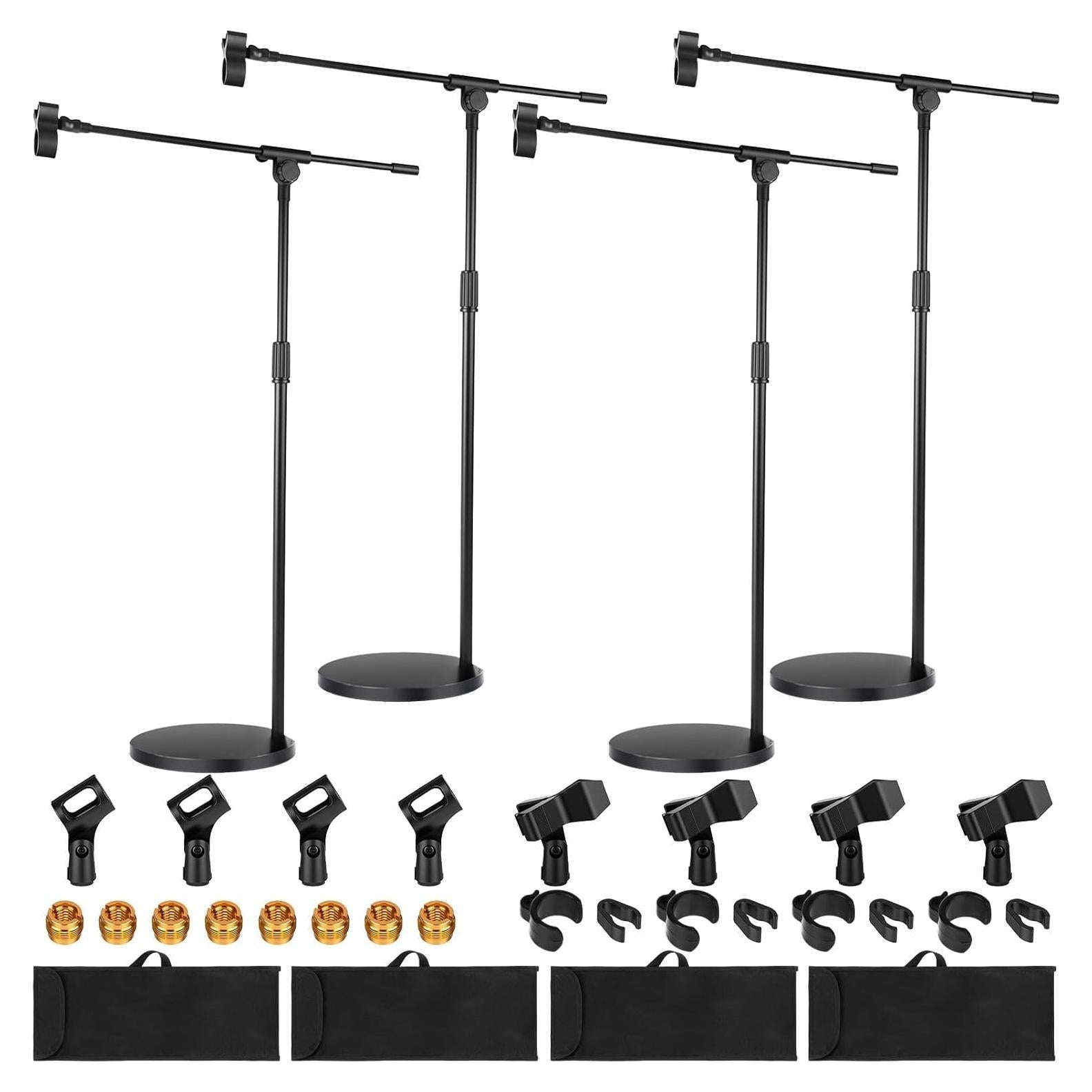 Juego de 4 Soportes de Micrófono Relaxweex Ajustables