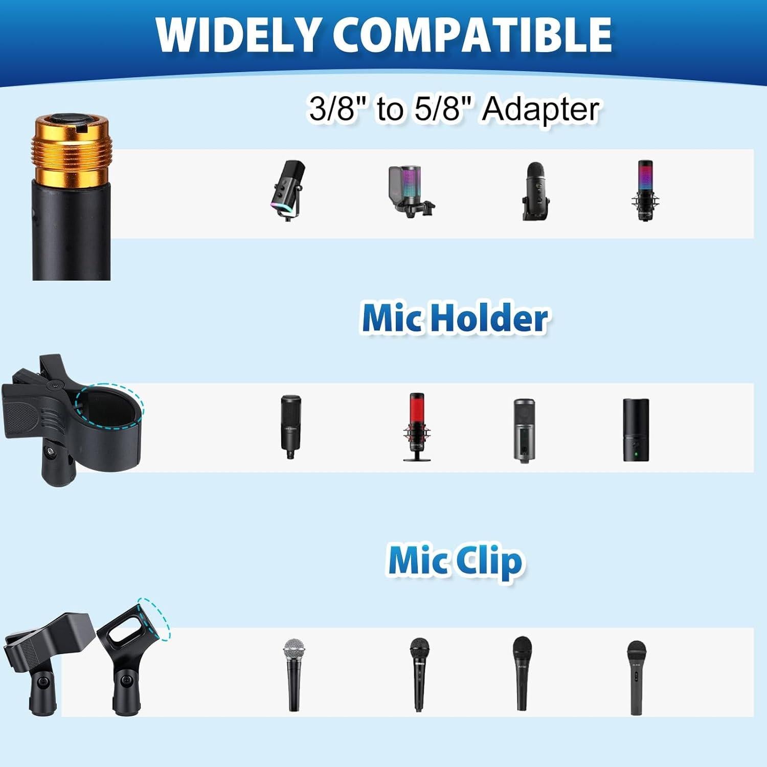 Juego de 4 Soportes de Micrófono Relaxweex Ajustables
