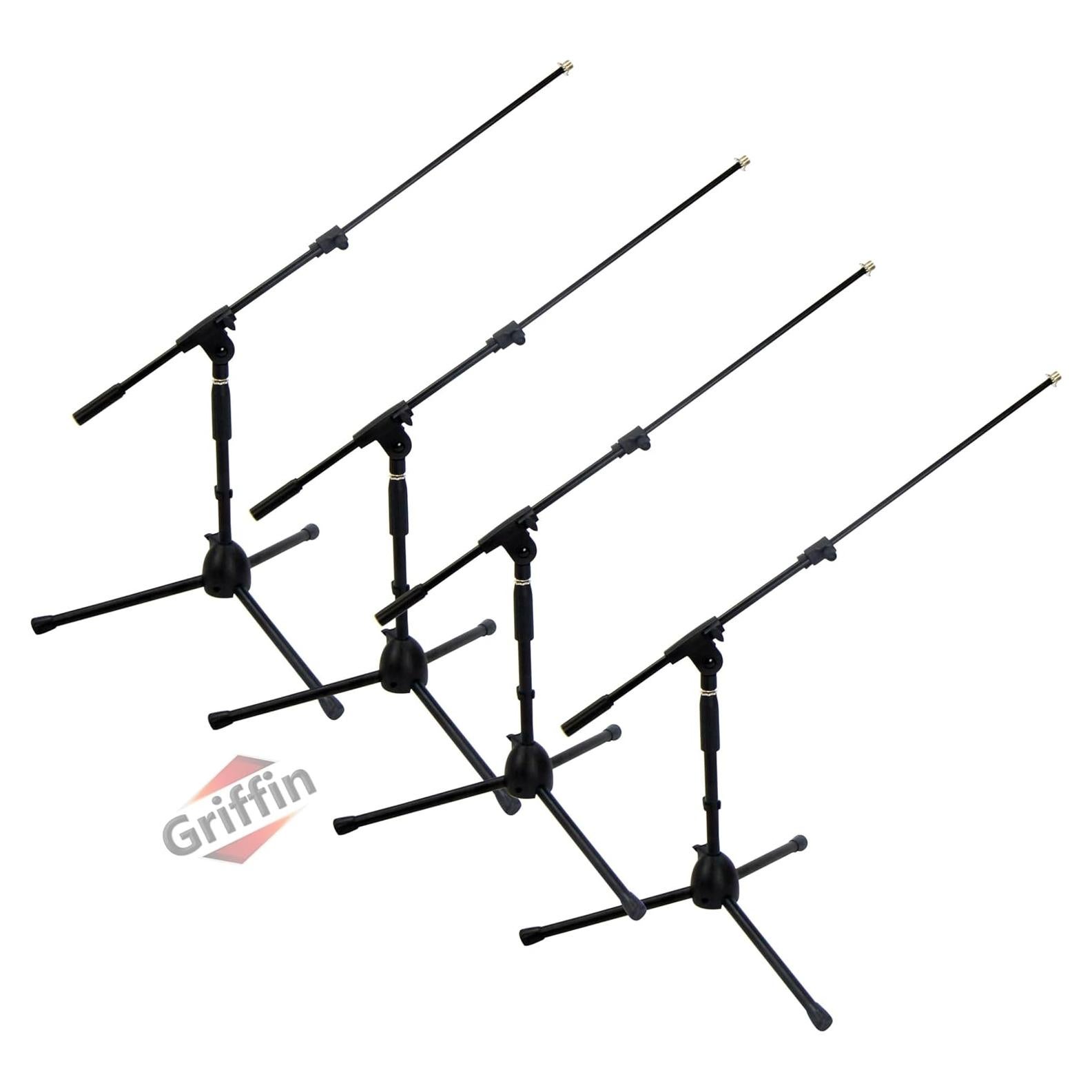 Soportes de Micrófono Cortos Griffin - Paquete de 4 con Brazo Telescópico