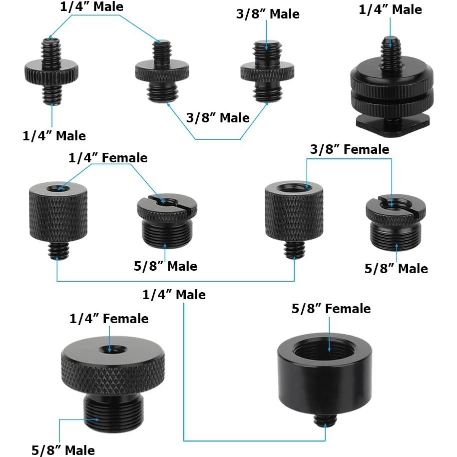 Juego de Tornillos para Cámara CAMVATE 19 Piezas Adaptadores