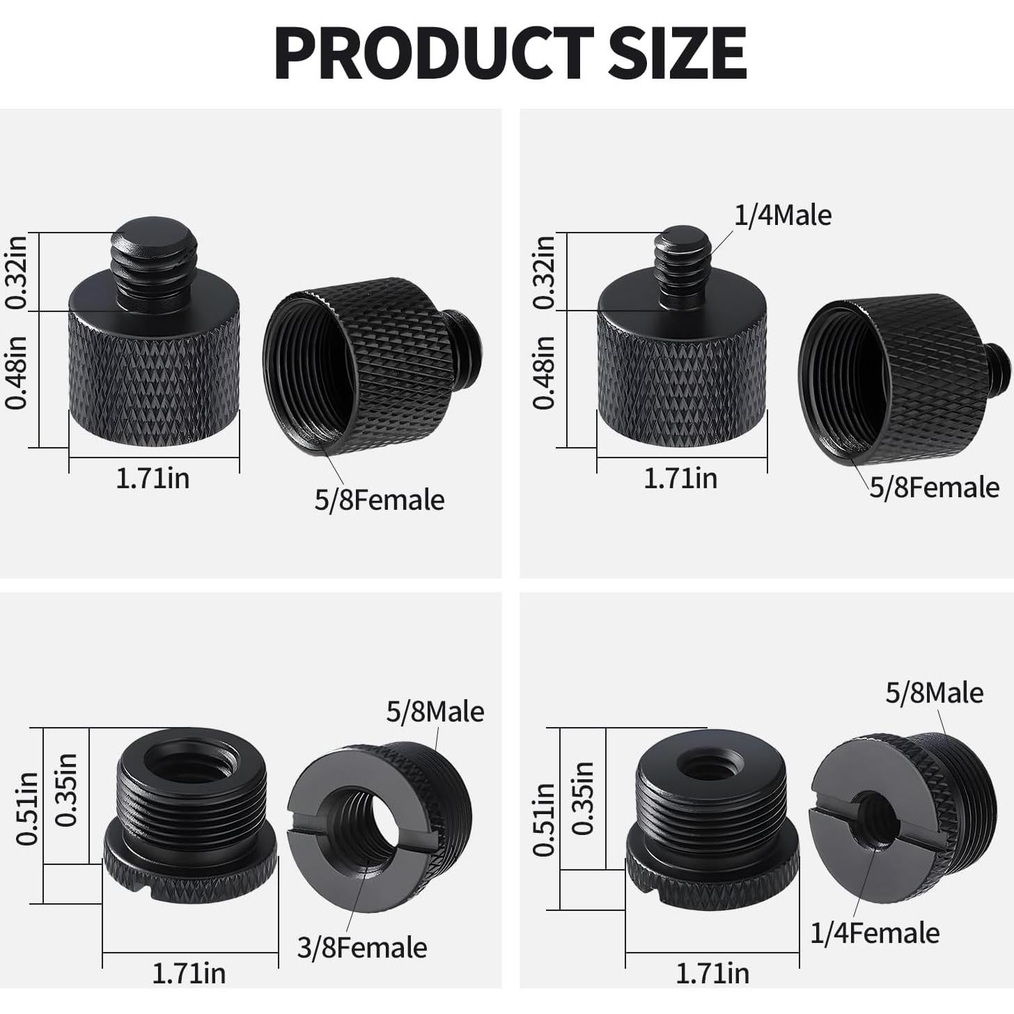 Juego de Adaptadores de Rosca de Micrófono Lyforx 8 Piezas