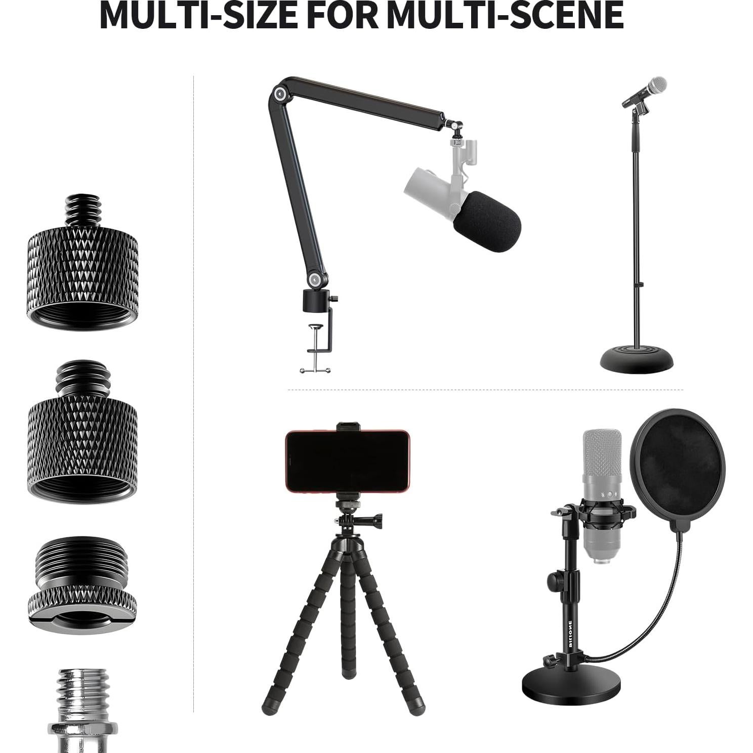 Juego de Adaptadores de Rosca de Micrófono Lyforx 8 Piezas