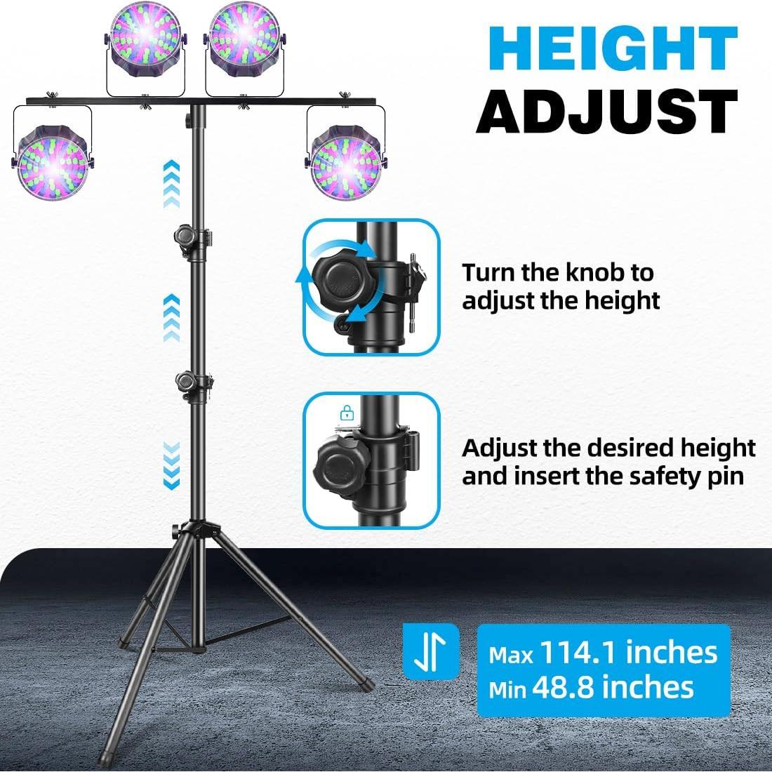 Soporte de Luz DJ T-Bar Ajustable 124.5-289.6 cm Resistente