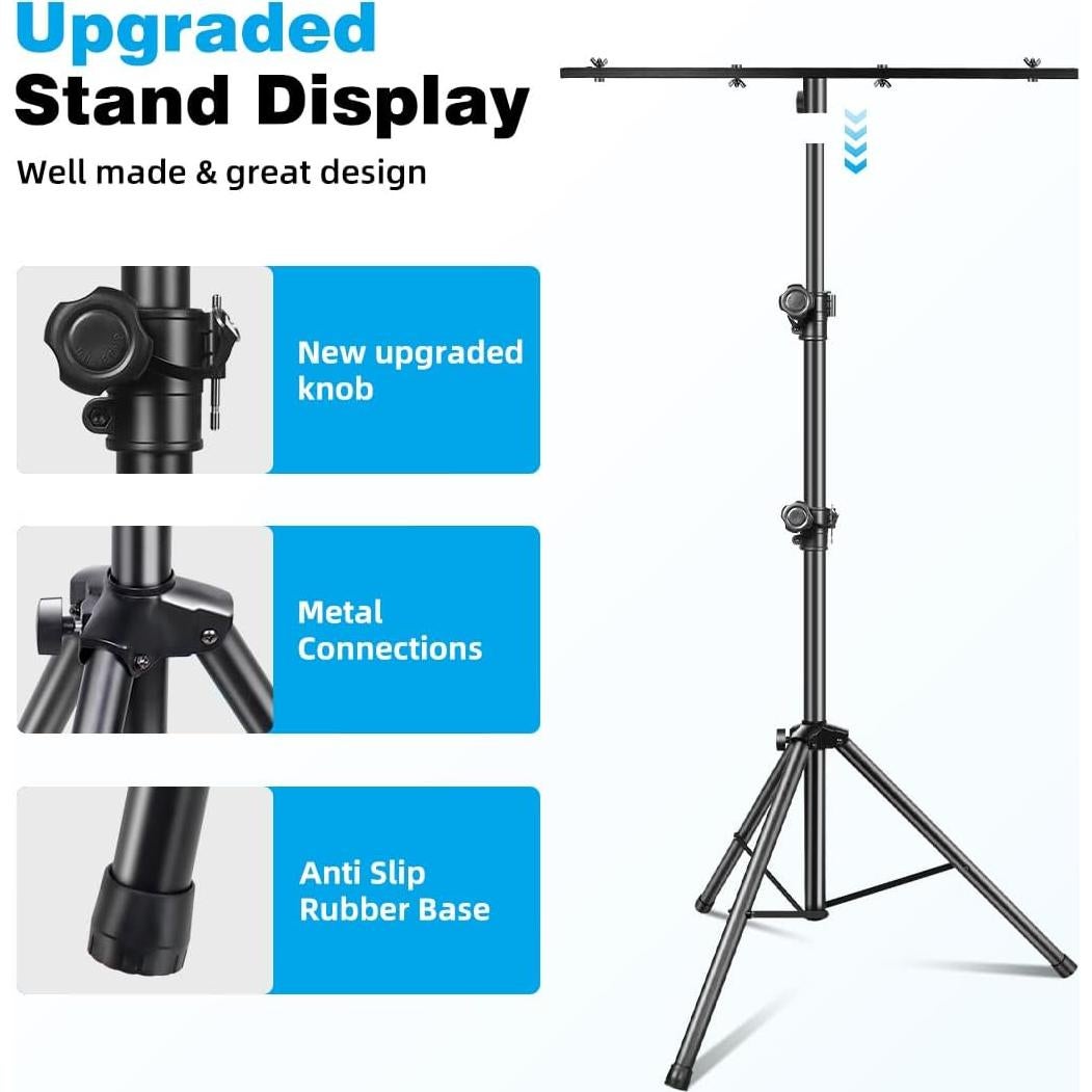 Soporte de Luz DJ T-Bar Ajustable 124.5-289.6 cm Resistente