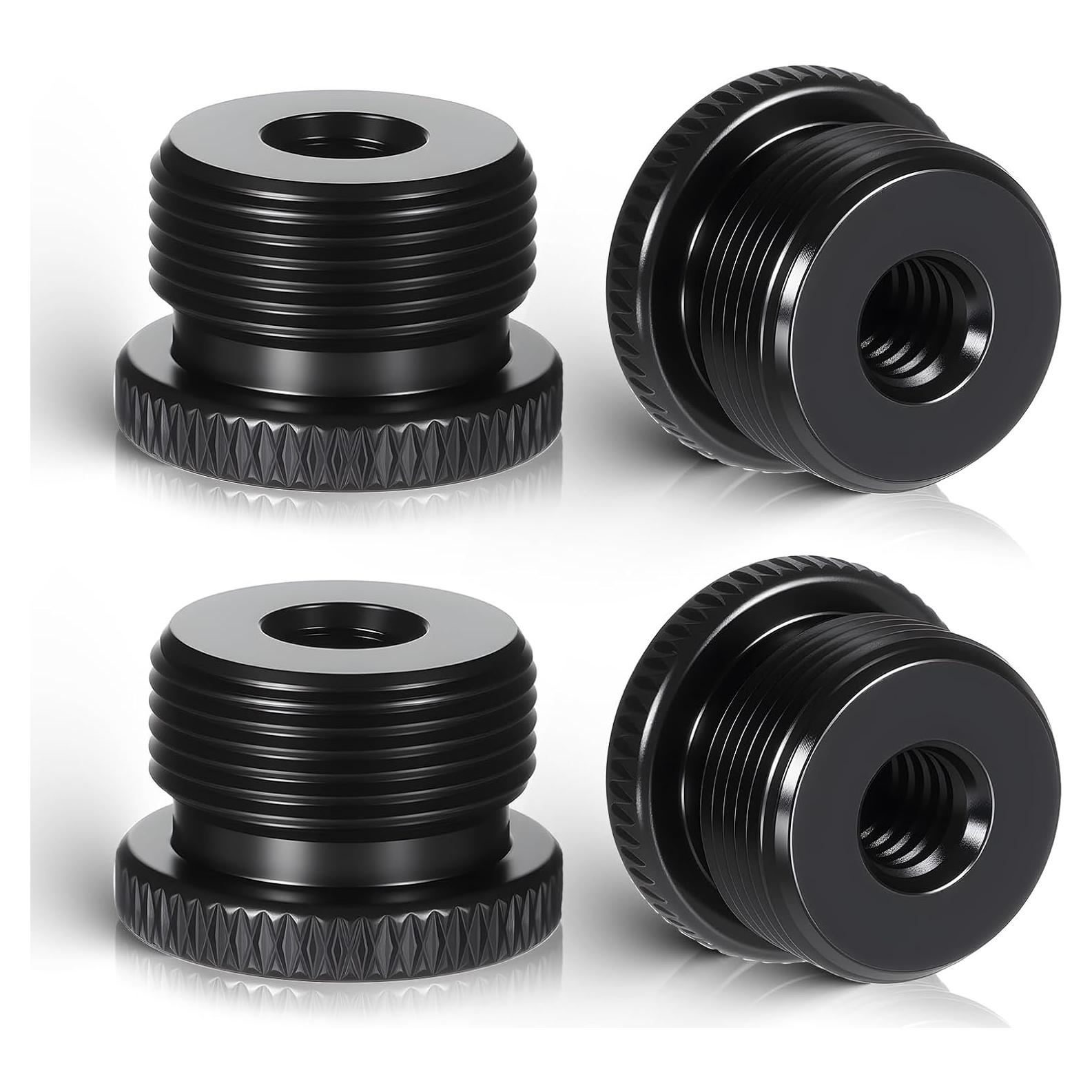 Juego de 4 adaptadores de micrófono Thinp 1/4 hembra a 5/8 macho