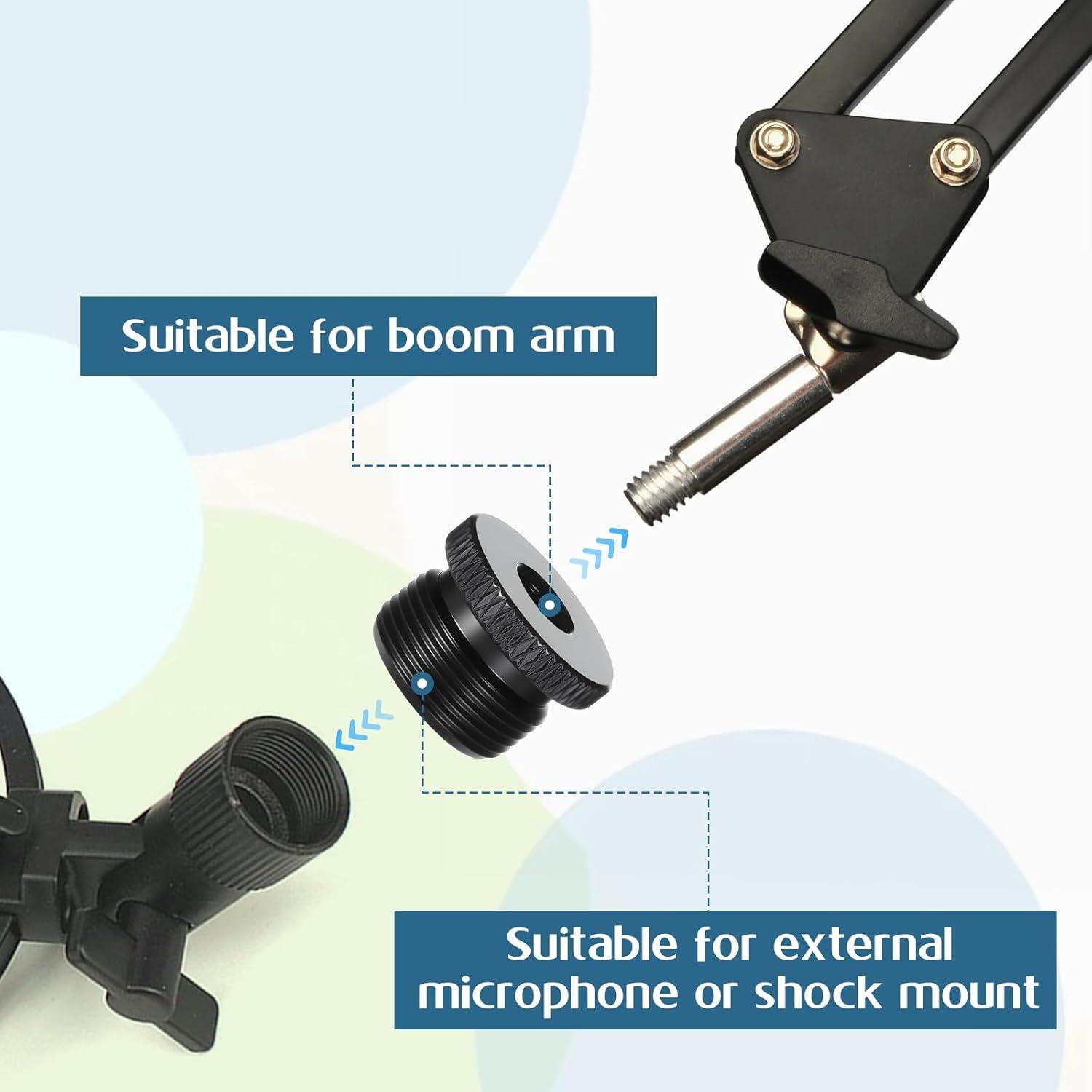 Juego de 4 adaptadores de micrófono Thinp 1/4 hembra a 5/8 macho