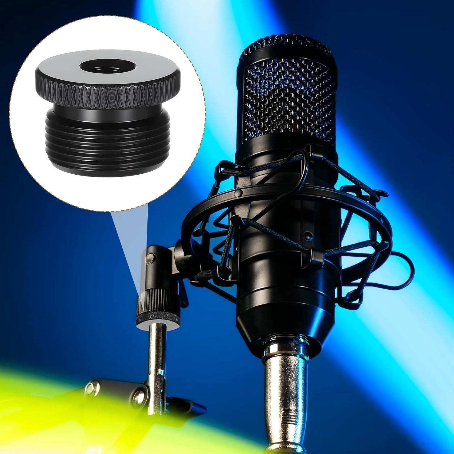 Juego de 4 adaptadores de micrófono Thinp 1/4 hembra a 5/8 macho