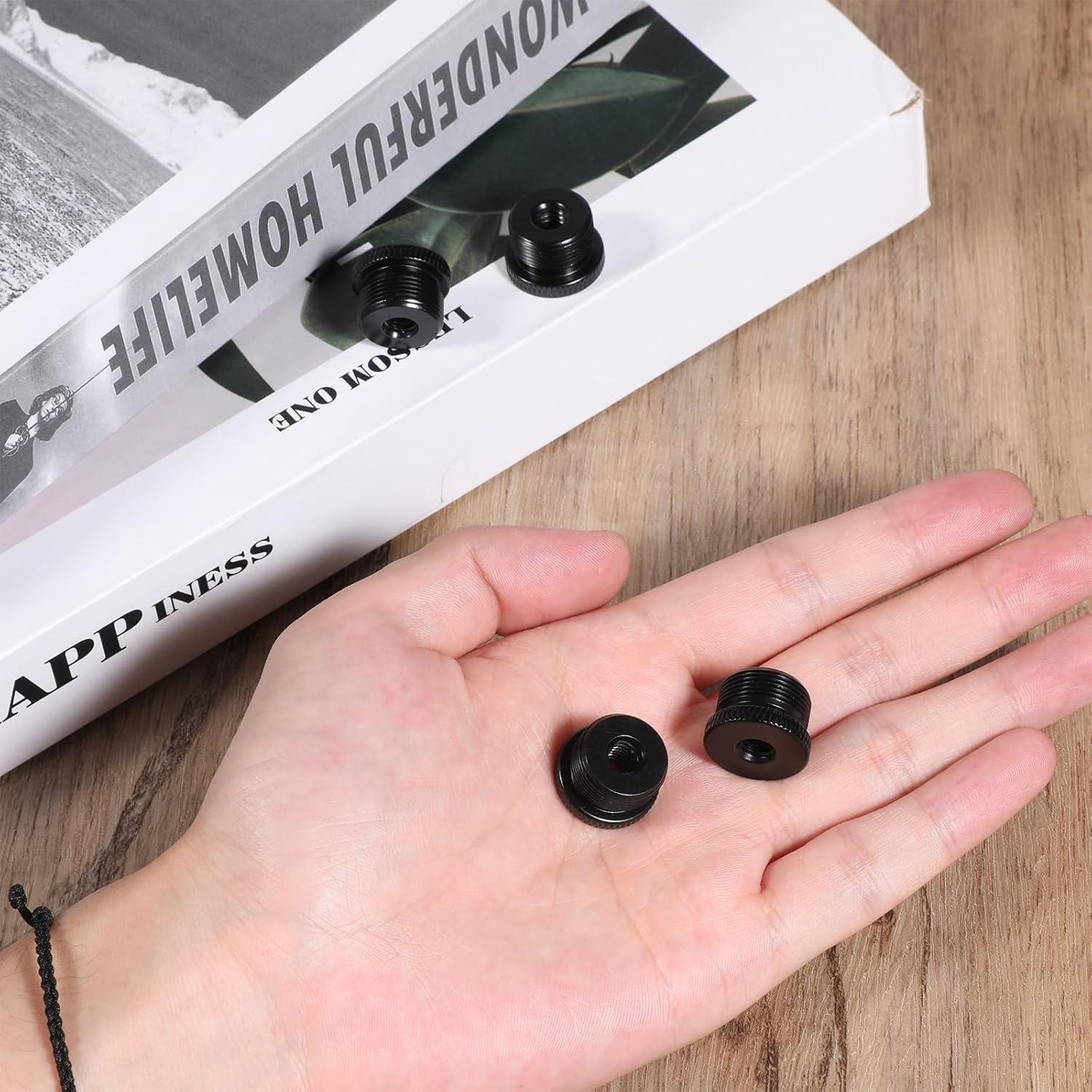 Juego de 4 adaptadores de micrófono Thinp 1/4 hembra a 5/8 macho