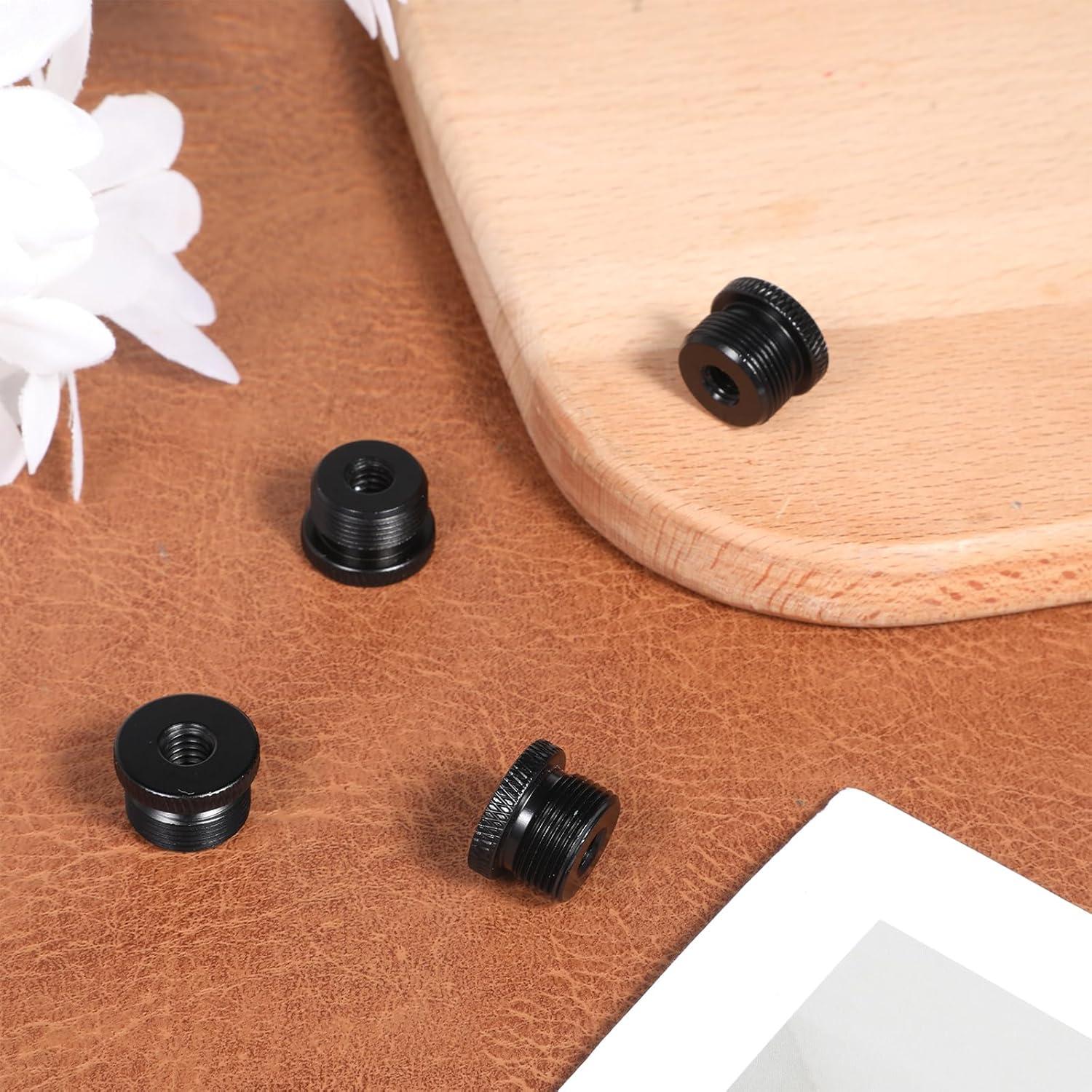 Juego de 4 adaptadores de micrófono Thinp 1/4 hembra a 5/8 macho