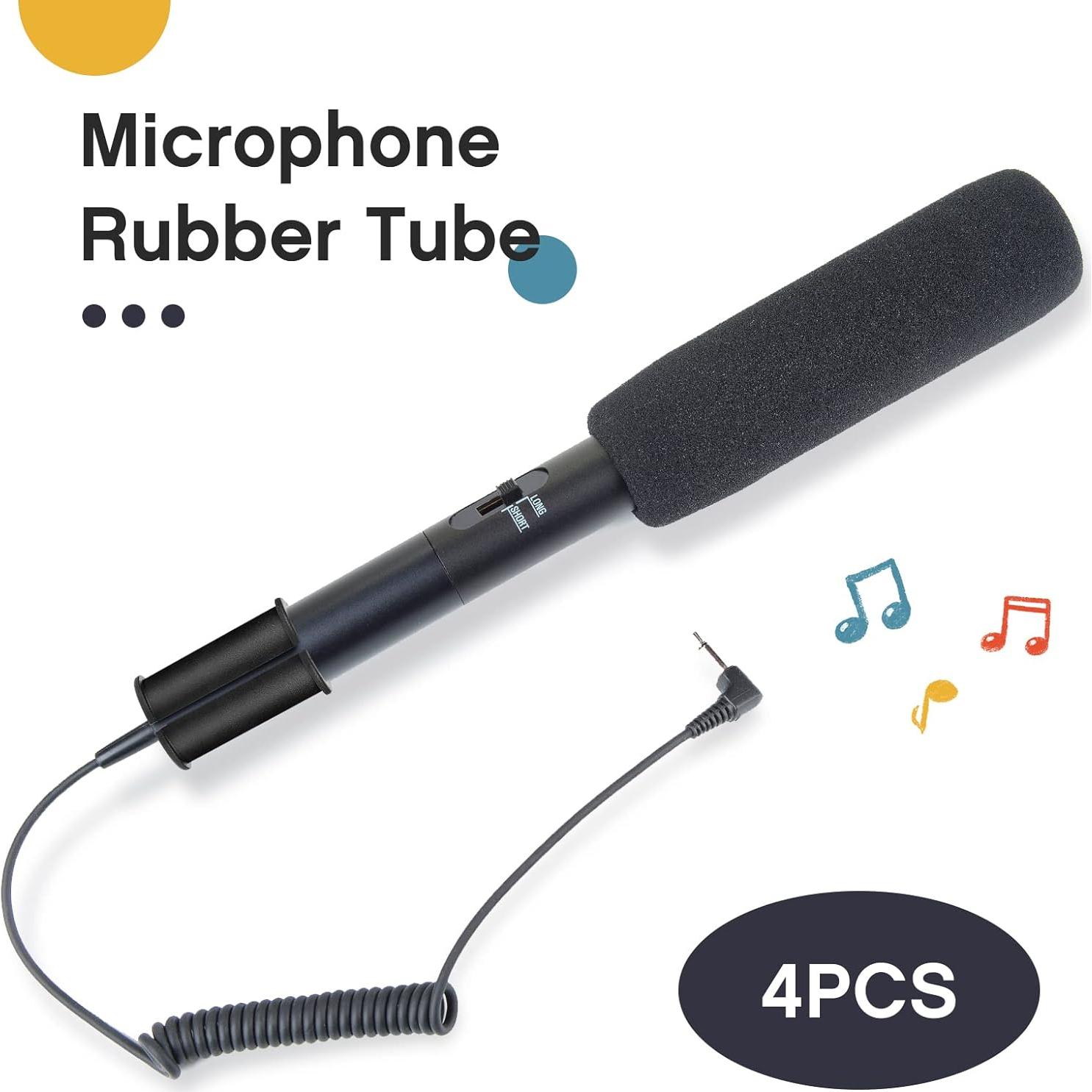 Tubo Espaciador de Goma Boao para Micrófono Shotgun - 4 Pcs