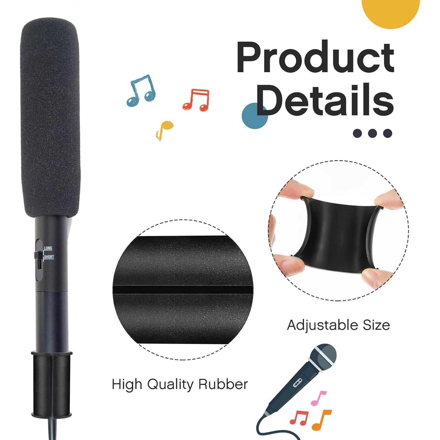 Tubo Espaciador de Goma Boao para Micrófono Shotgun - 4 Pcs