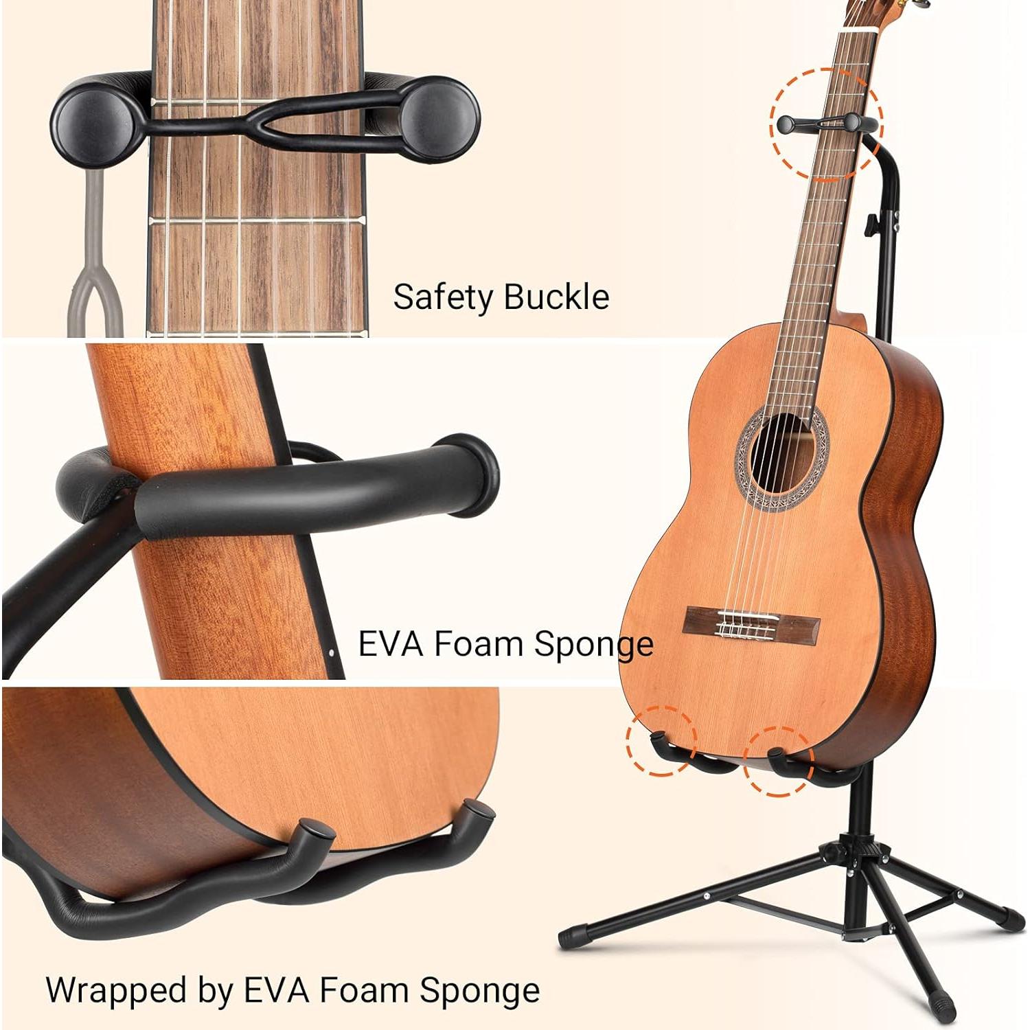 Soporte de Guitarra CAHAYA Plegable Ajustable 77.9-94 cm