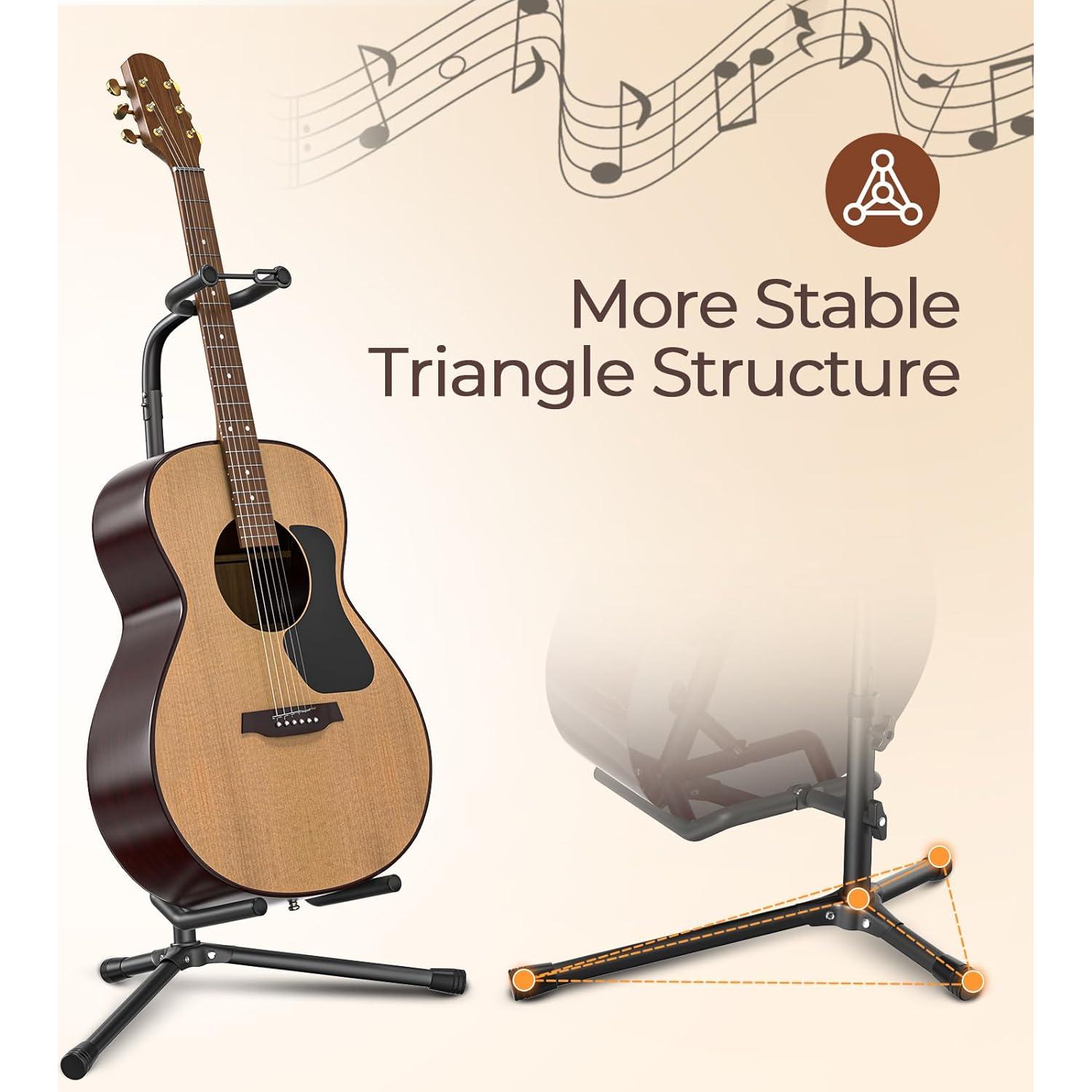 Soporte para guitarra GLEAM CG-4 - Plegable, 9 kg, Ajustable