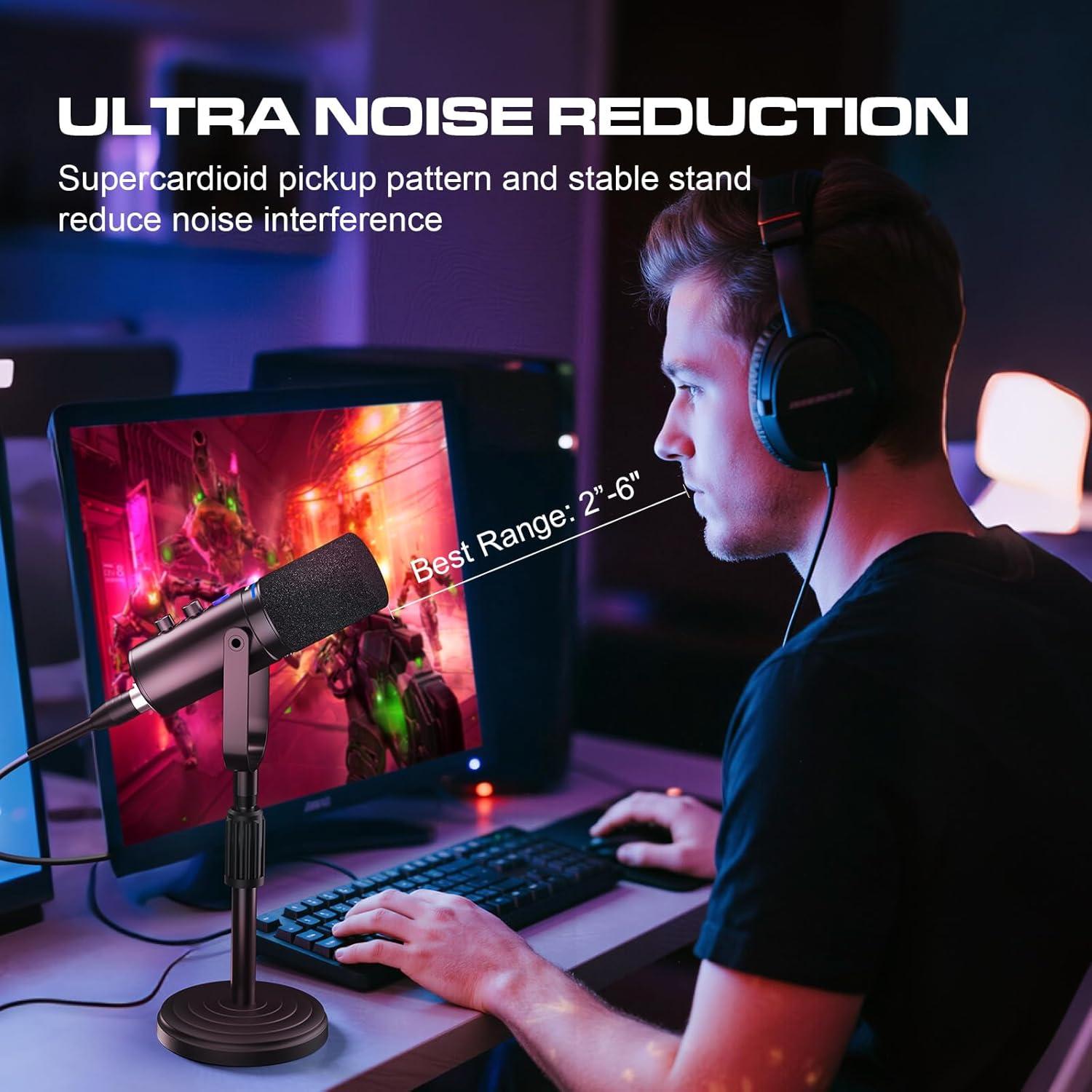 Micrófono Dinámico PUPGSIS D1 USB/XLR para Podcast y Streaming