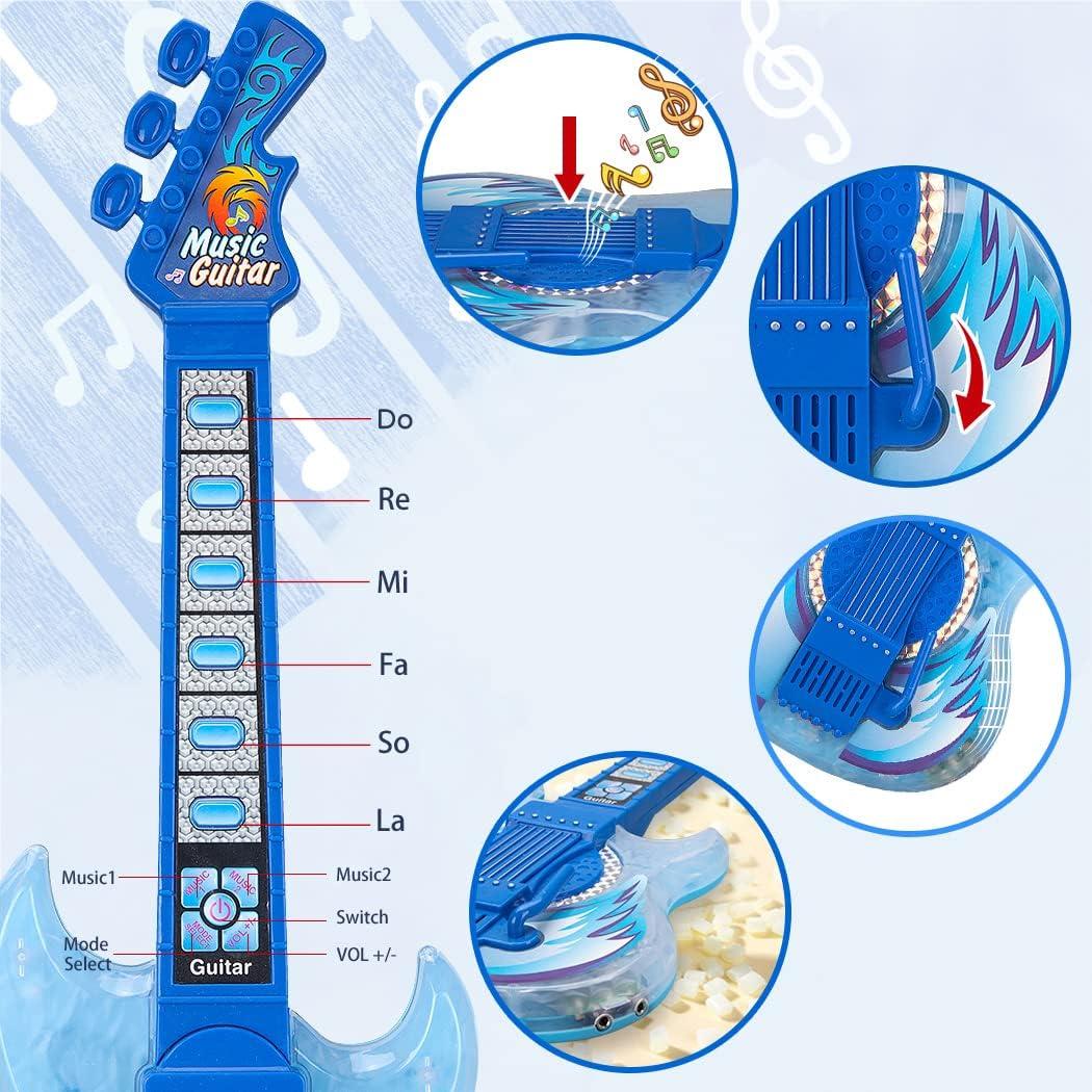 Conjunto de Guitarra y Micrófono TAKIHON para Niños Azul