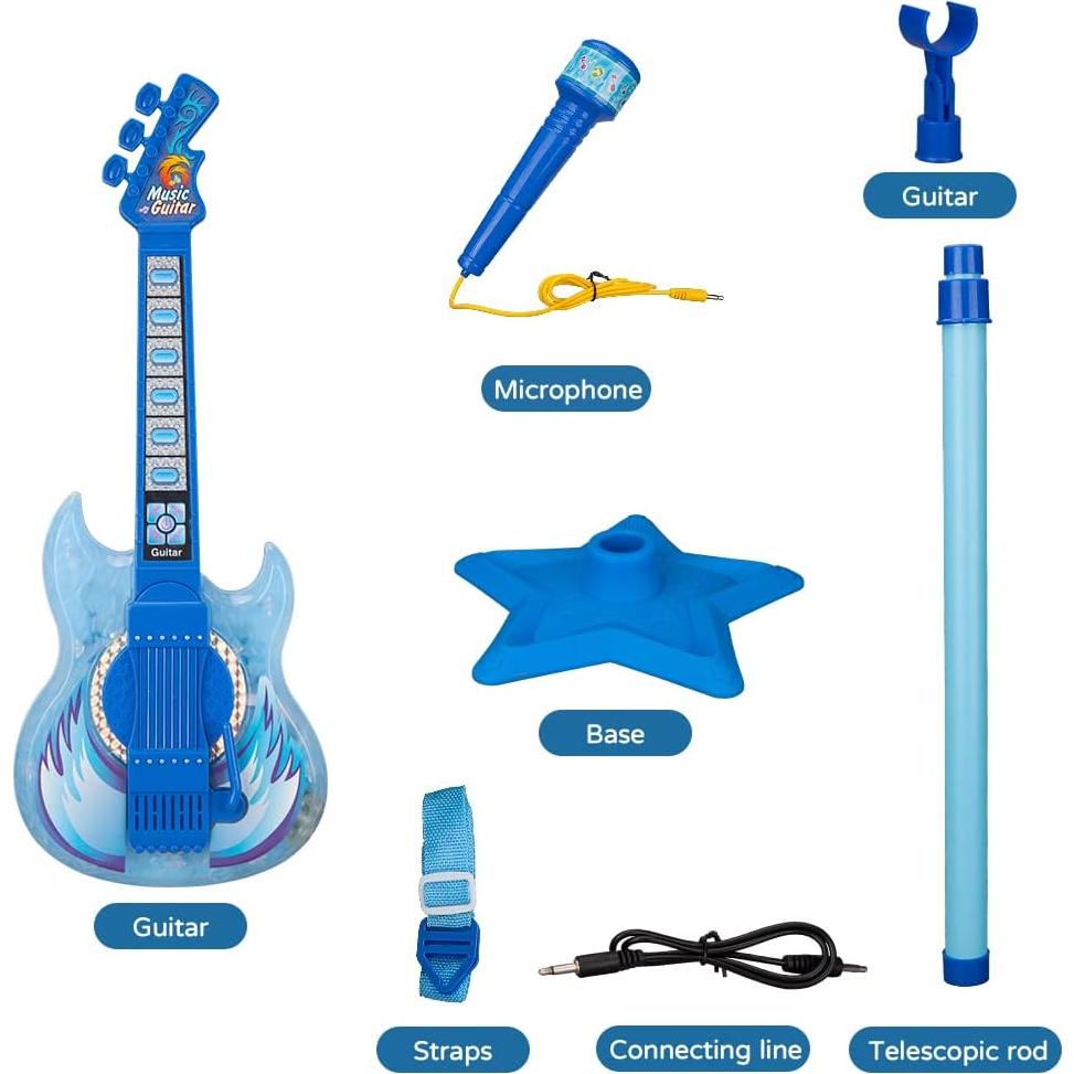 Conjunto de Guitarra y Micrófono TAKIHON para Niños Azul