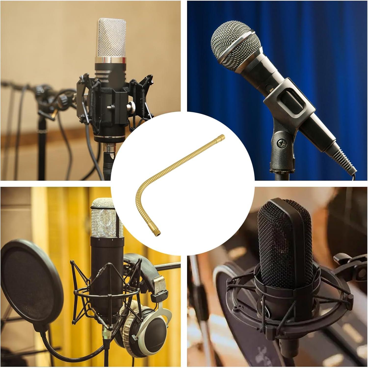 Brazo Flexible de Micrófono Risbay 48cm Ajustable 360° Dorado