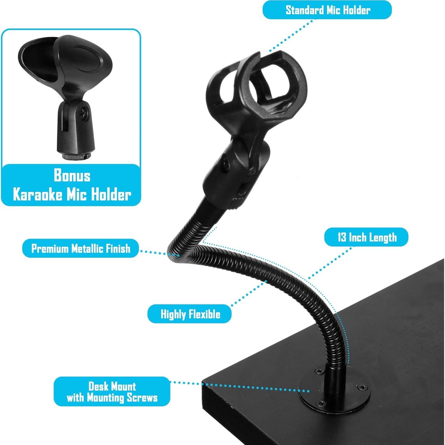 Soporte de Micrófono de Escritorio SpinTech Cuello de Ganso 33 cm