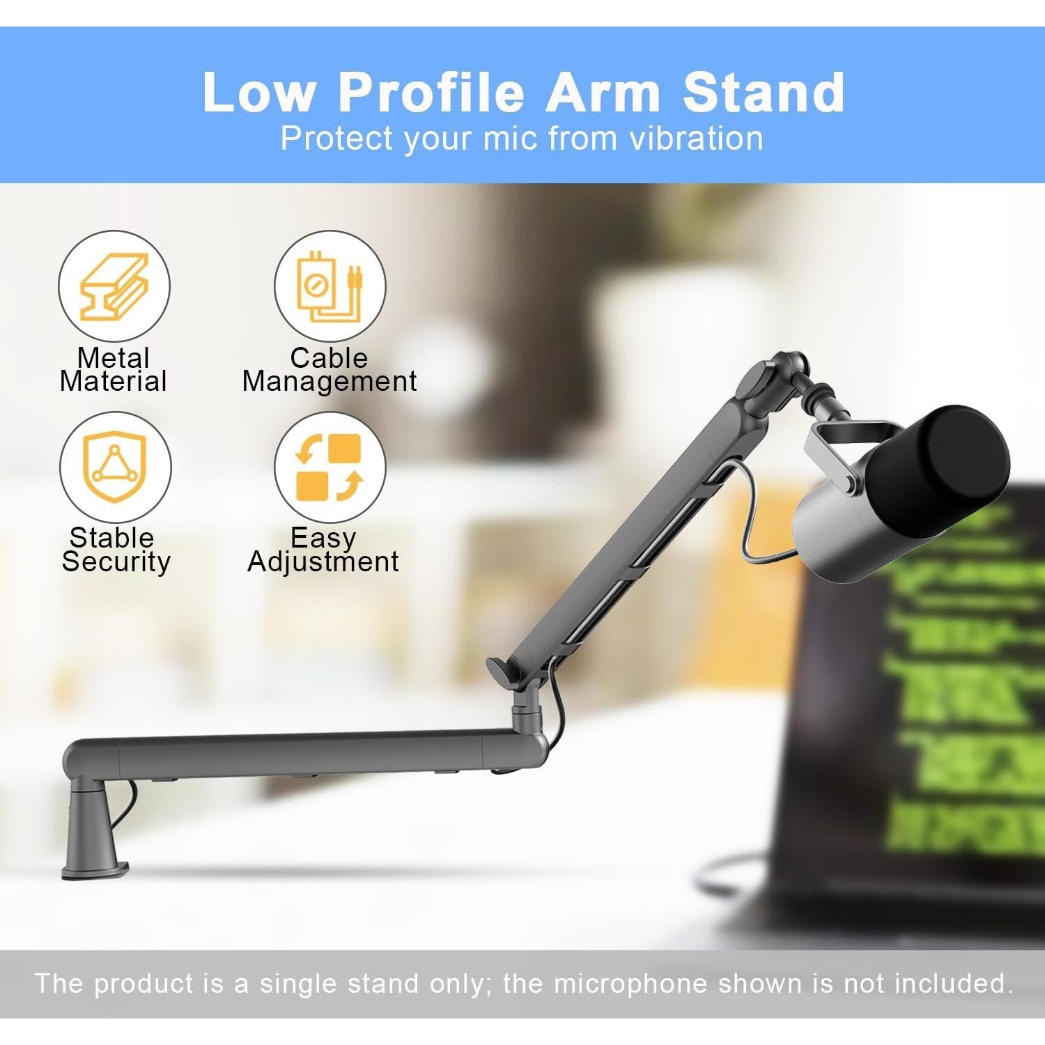 Brazo de Micrófono Ajustable Metal Premium 360° para Shure SM7B