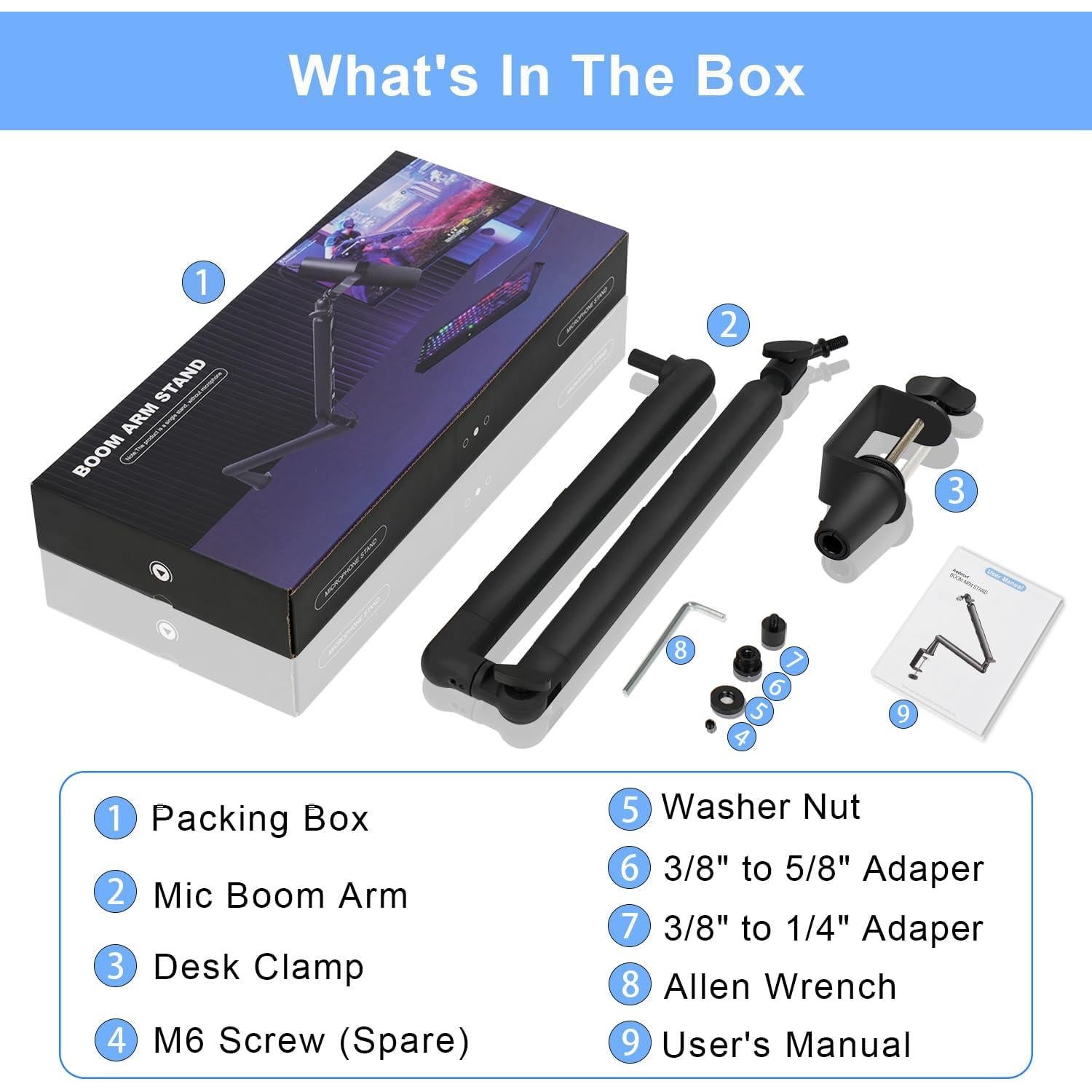 Brazo de Micrófono Ajustable Metal Premium 360° para Shure SM7B