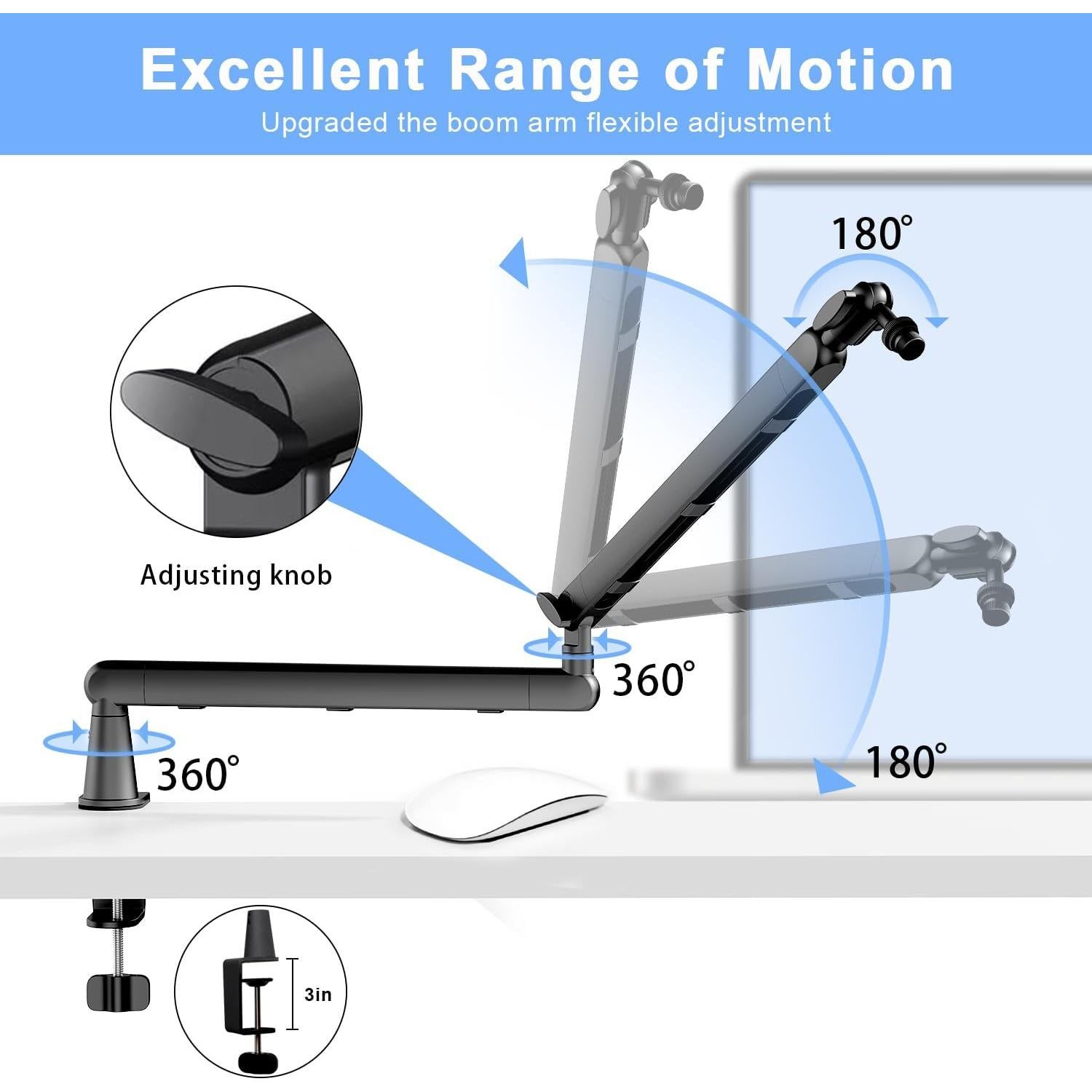 Brazo de Micrófono Ajustable Metal Premium 360° para Shure SM7B