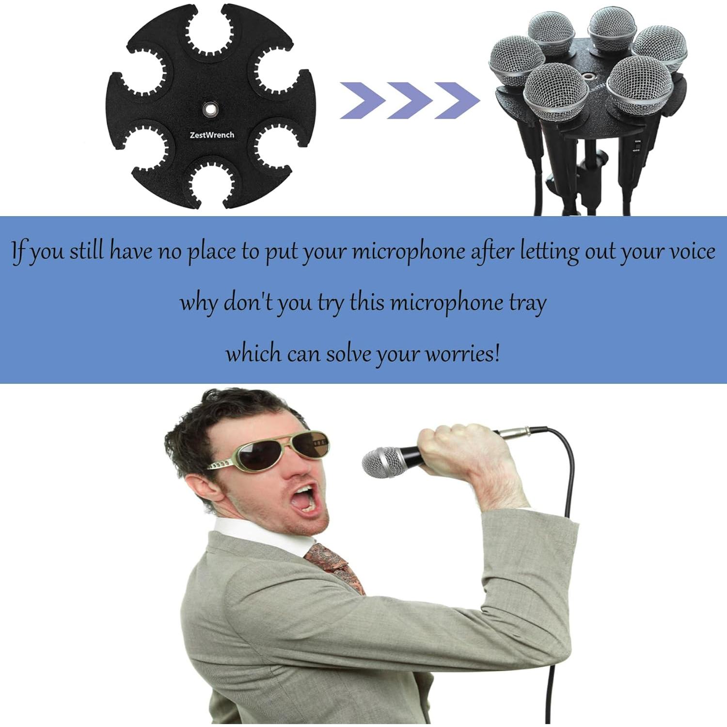 Soporte Multi Mic Redondo Zestwrench para 6 Micrófonos