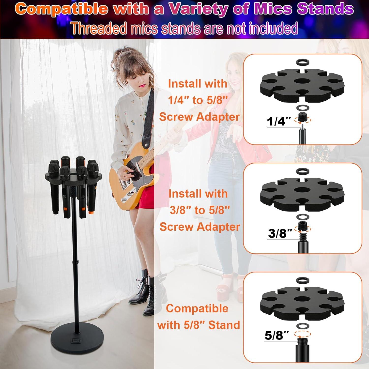 Soporte Multi Micrófono TXEsign para 8 Micrófonos - Negro