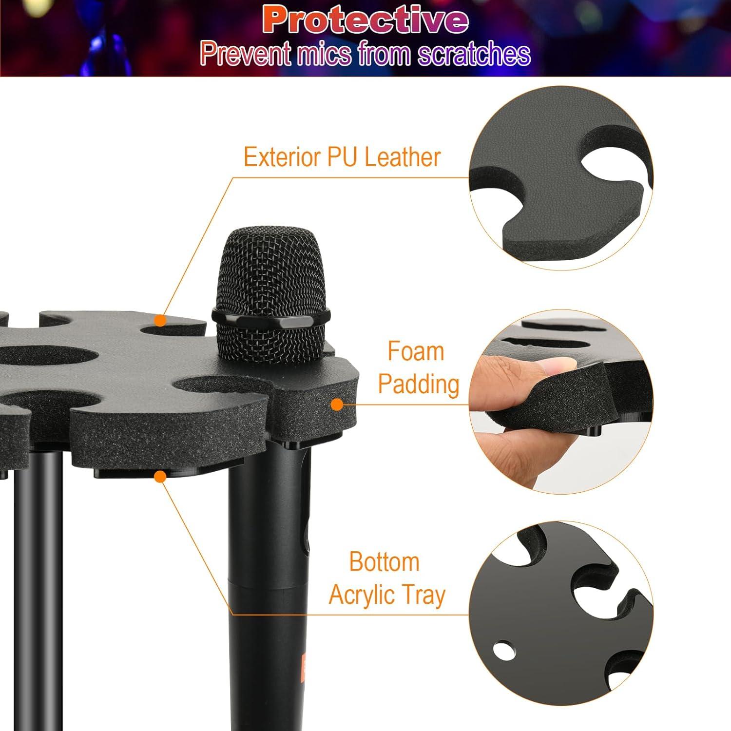 Soporte Multi Micrófono TXEsign para 8 Micrófonos - Negro