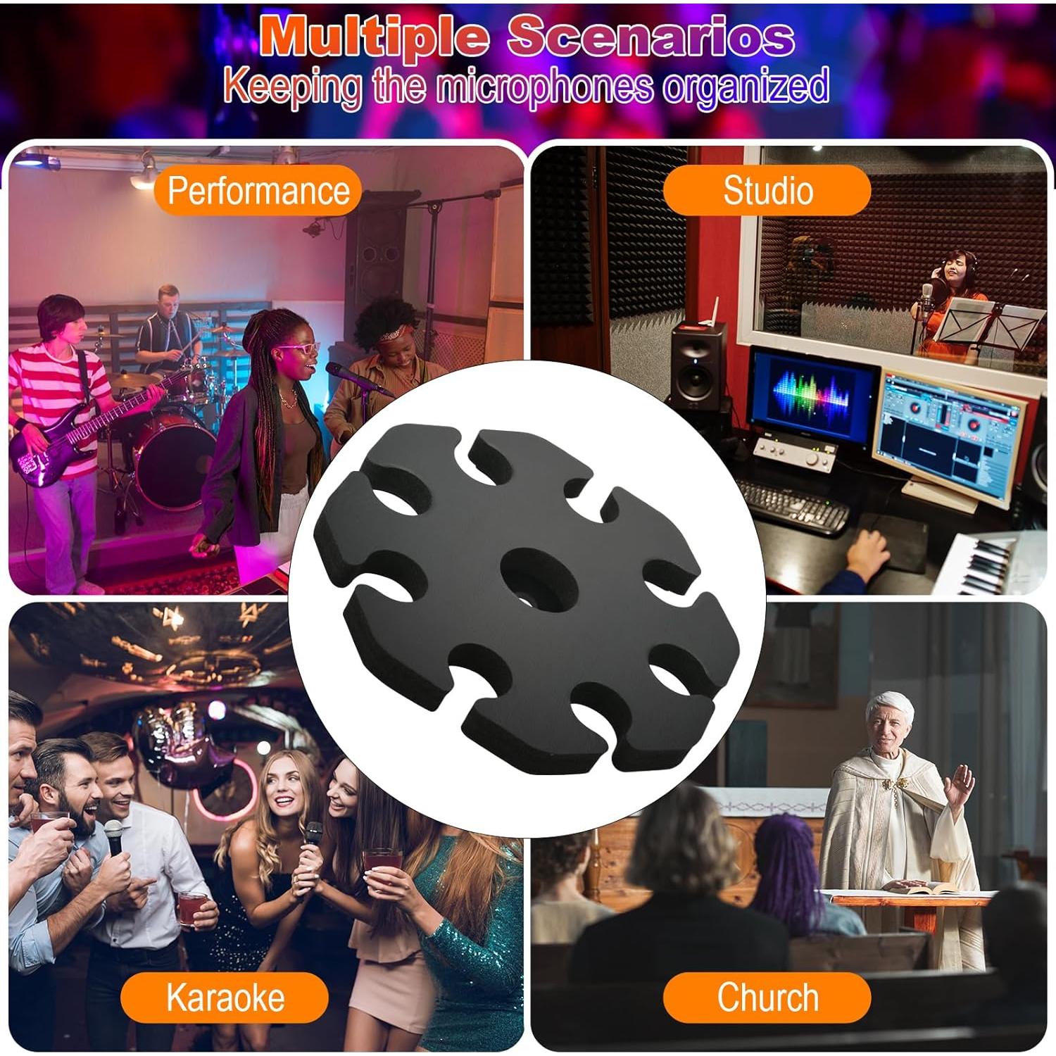 Soporte Multi Micrófono TXEsign para 8 Micrófonos - Negro