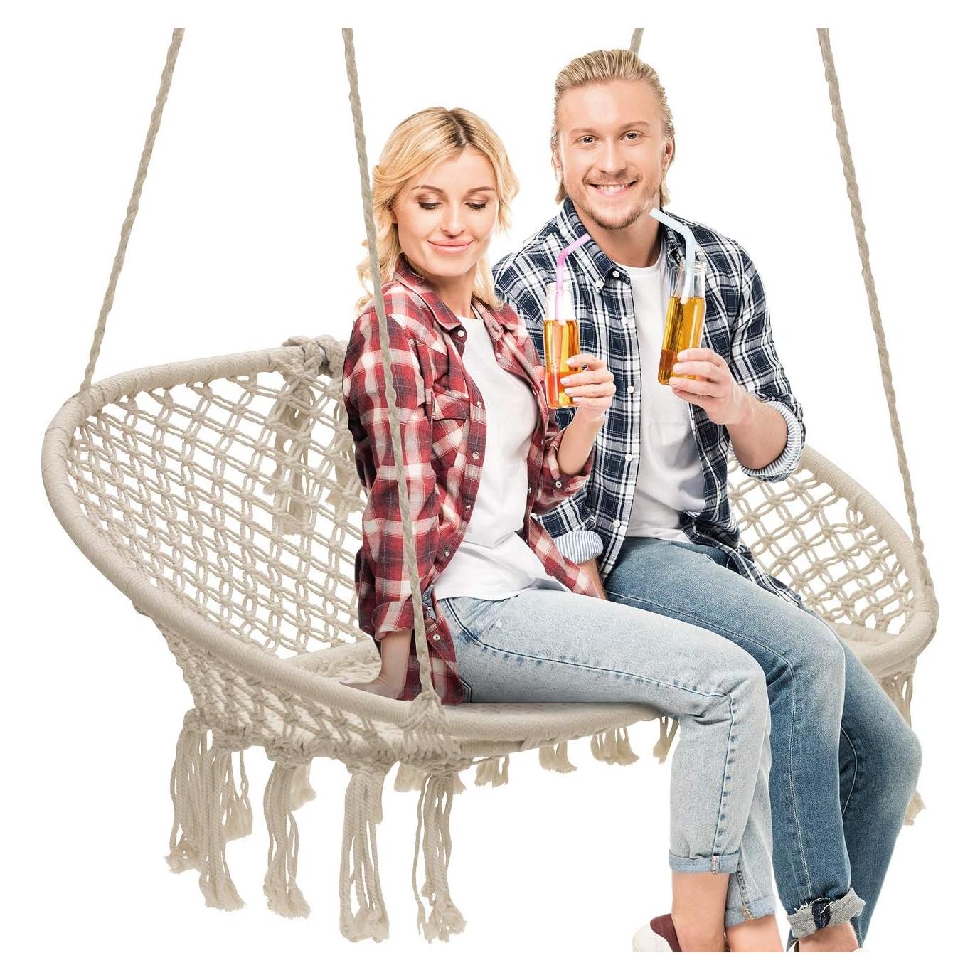 Silla Hamaca Sorbus Macramé Doble 204 kg 138x51 cm