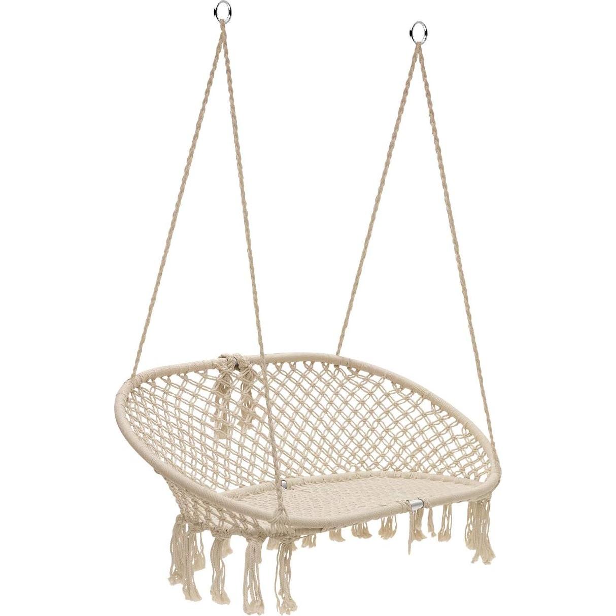 Silla Hamaca Sorbus Macramé Doble 204 kg 138x51 cm