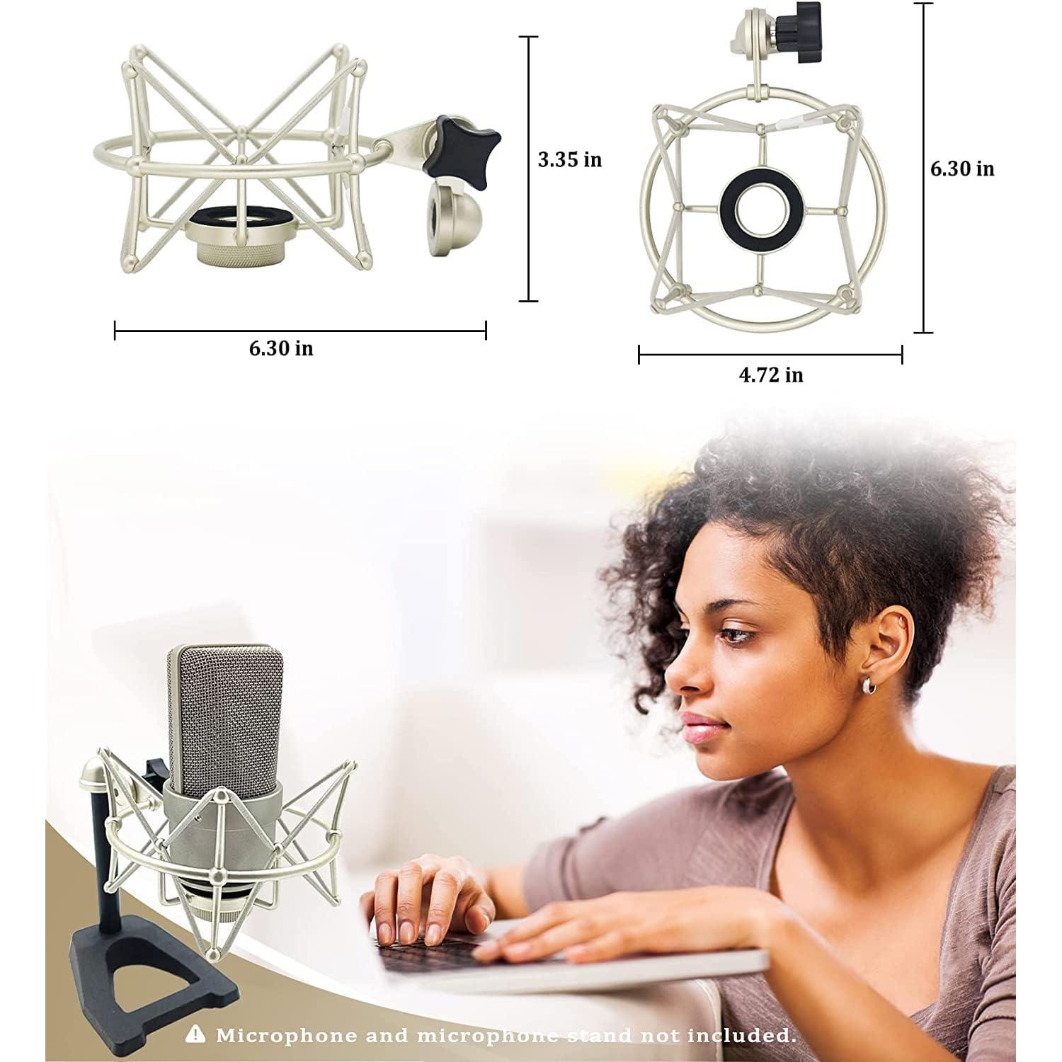 Montura de Micrófono de Metal Neumann M147 - Plata